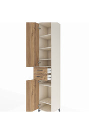 Hyperion Dolap 6 Raflı 2 Çekmeceli 2 Kapaklı 44x44x243 - S64M018V3B