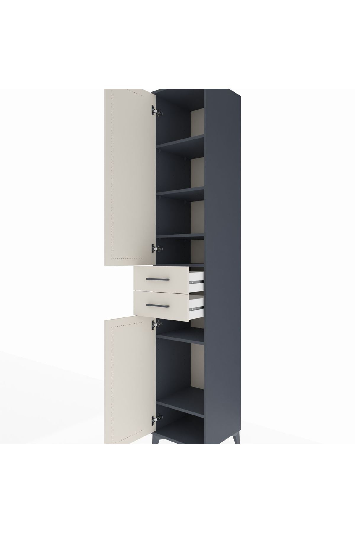 Hyperion Dolap 6 Raflı 2 Çekmeceli 2 Kapaklı 44x44x243 - S64M018V4B