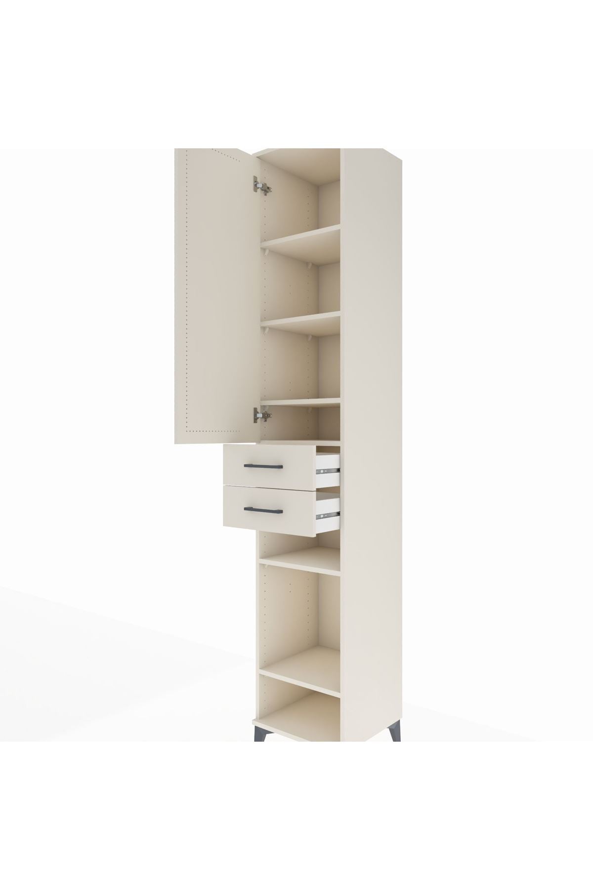 Hyperion Dolap 6 Raflı 2 Çekmeceli Tek Kapaklı 44x44x243 - S64M019V1B