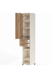 Hyperion Dolap 6 Raflı 2 Çekmeceli Tek Kapaklı 44x44x243 - S64M019V3B