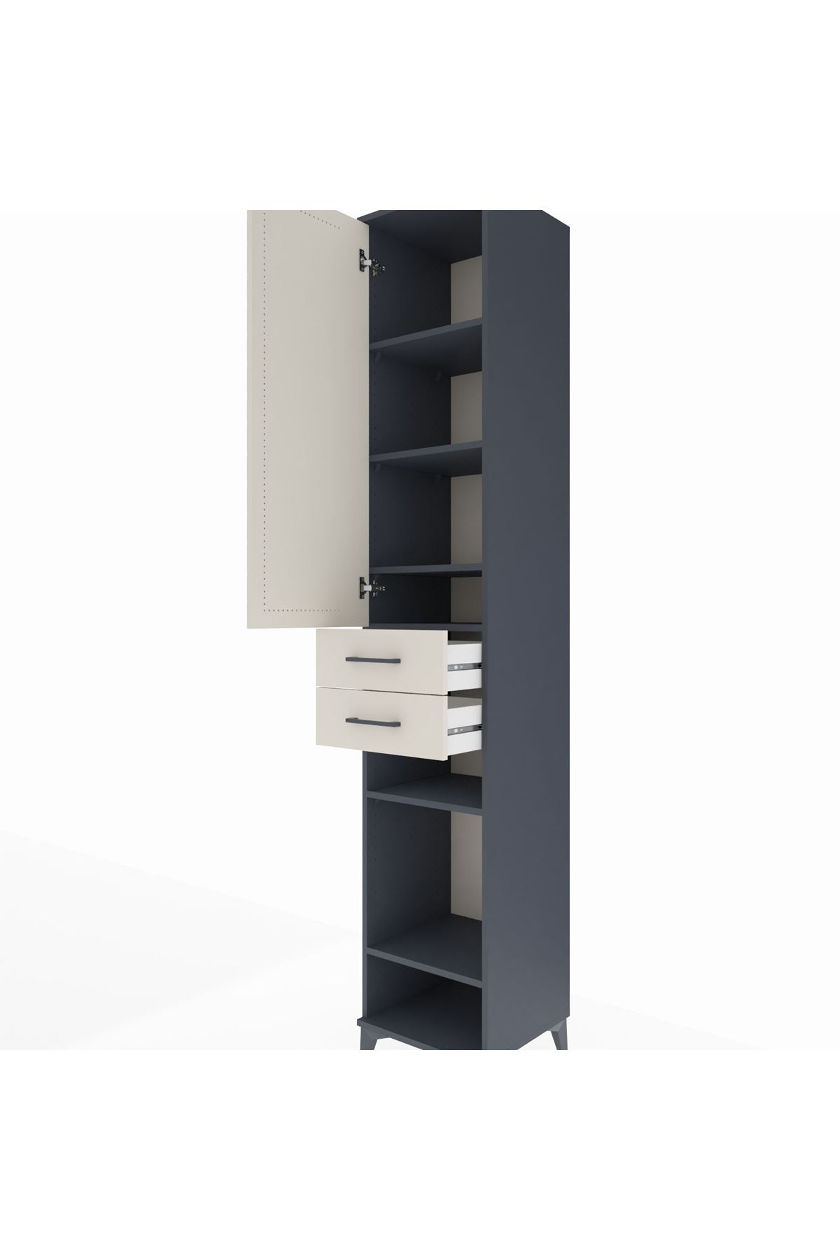 Hyperion Dolap 6 Raflı 2 Çekmeceli Tek Kapaklı 44x44x243 - S64M019V4B