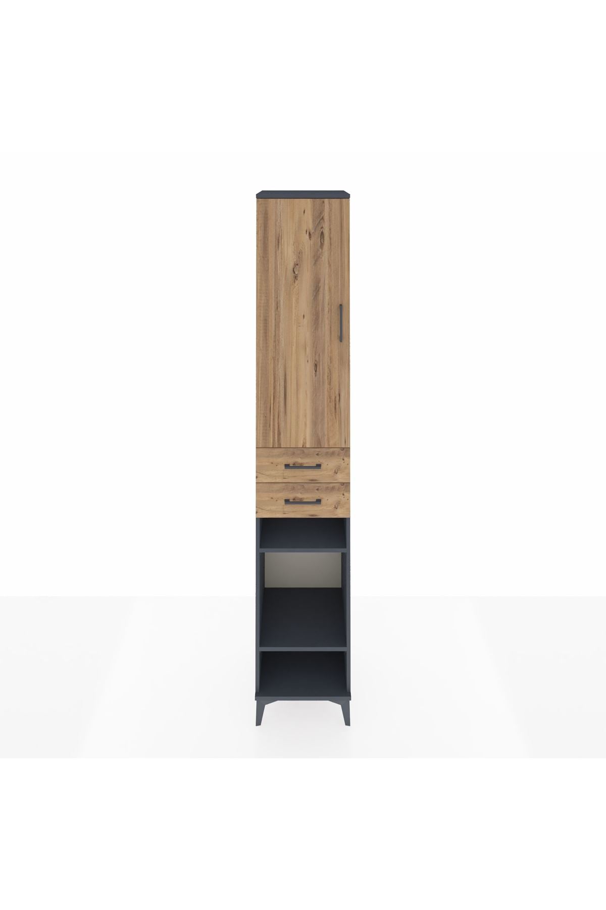 Hyperion Dolap 6 Raflı 2 Çekmeceli Tek Kapaklı 44x44x243 - S64M019V6B