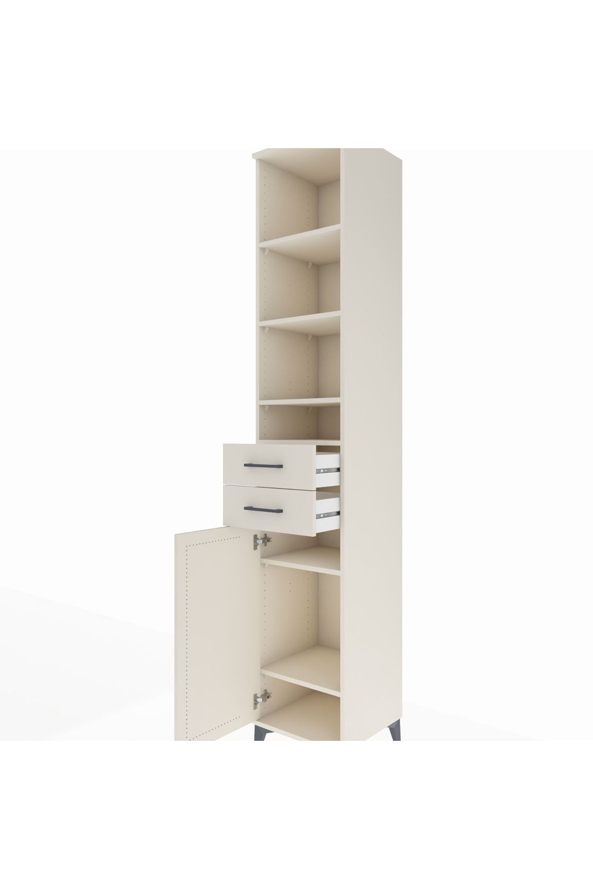 Hyperion Dolap 6 Raflı 2 Çekmeceli Tek Kapaklı 44x44x243 - S64M020V1B