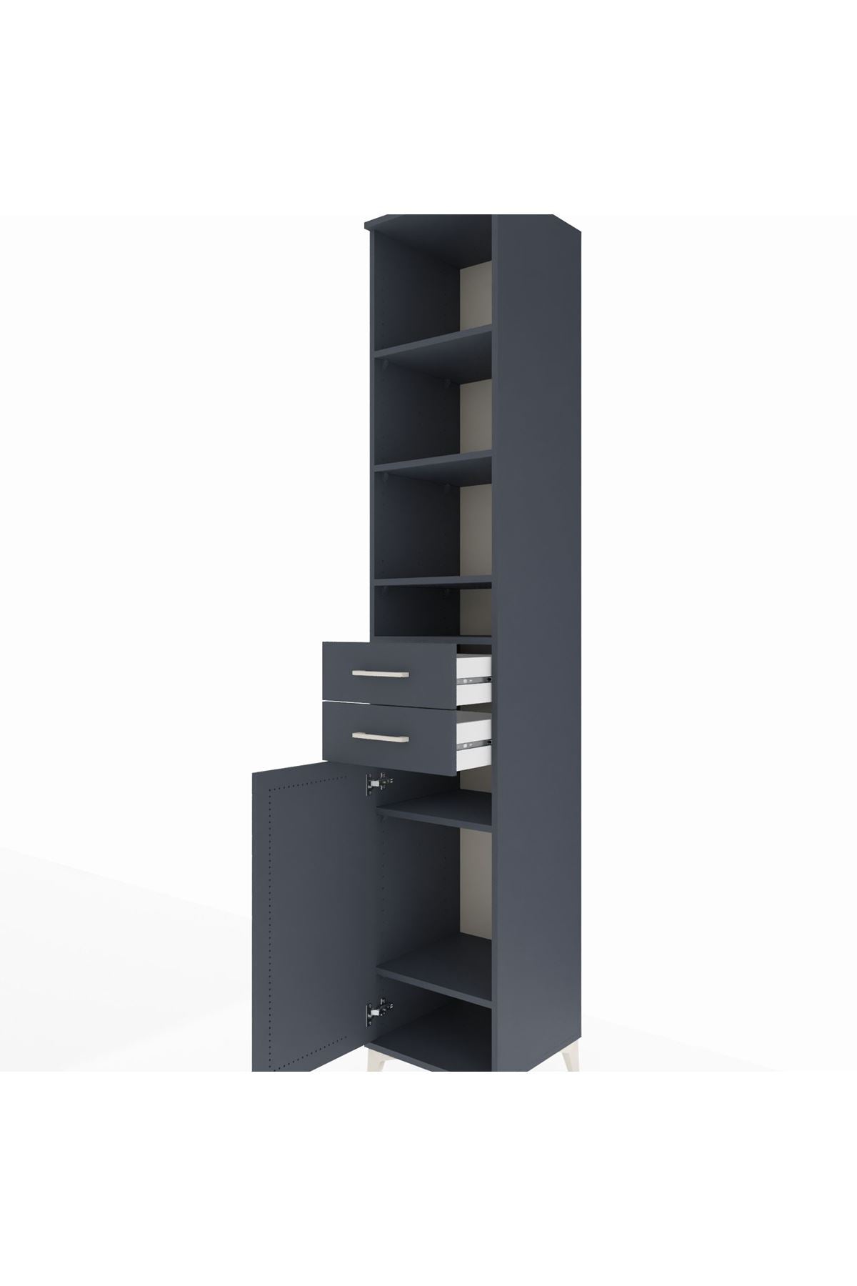 Hyperion Dolap 6 Raflı 2 Çekmeceli Tek Kapaklı 44x44x243 - S64M020V5B