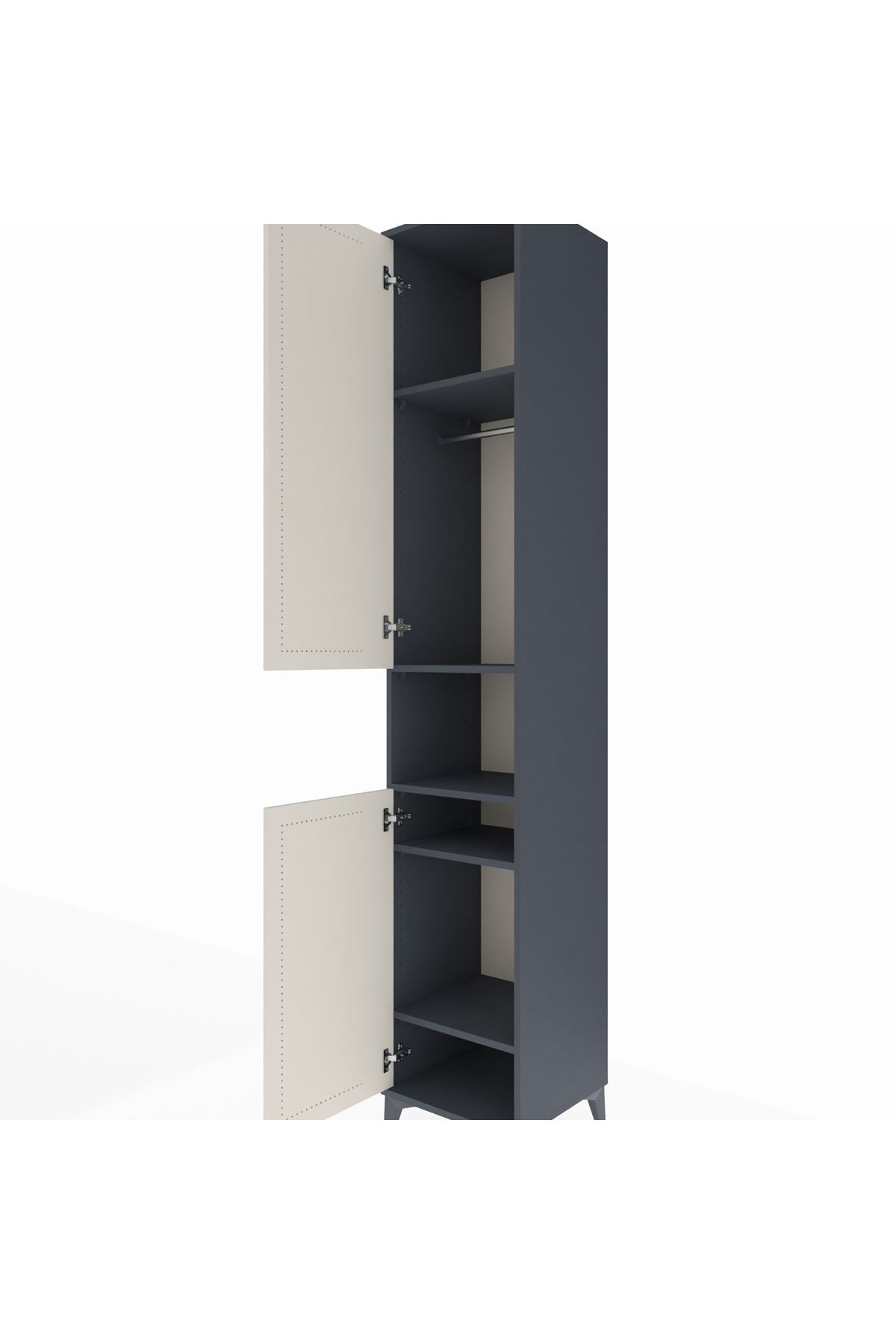 Hyperion Dolap 5 Raflı 2 Kapaklı Tek Askılı 44x44x243 - S64M021V4B
