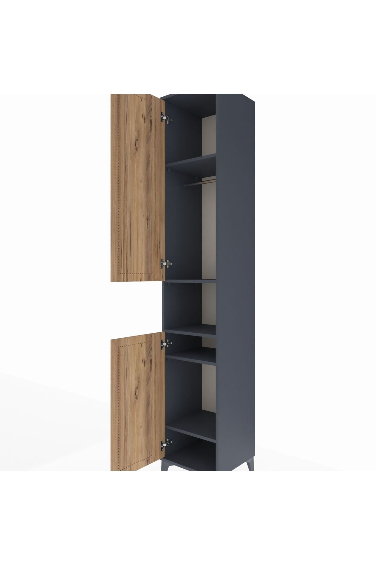 Hyperion Dolap 5 Raflı 2 Kapaklı Tek Askılı 44x44x243 - S64M021V6B