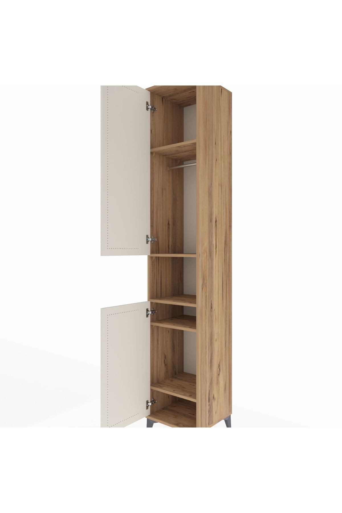 Hyperion Dolap 5 Raflı 2 Kapaklı Tek Askılı 44x44x243 - S64M021V7B