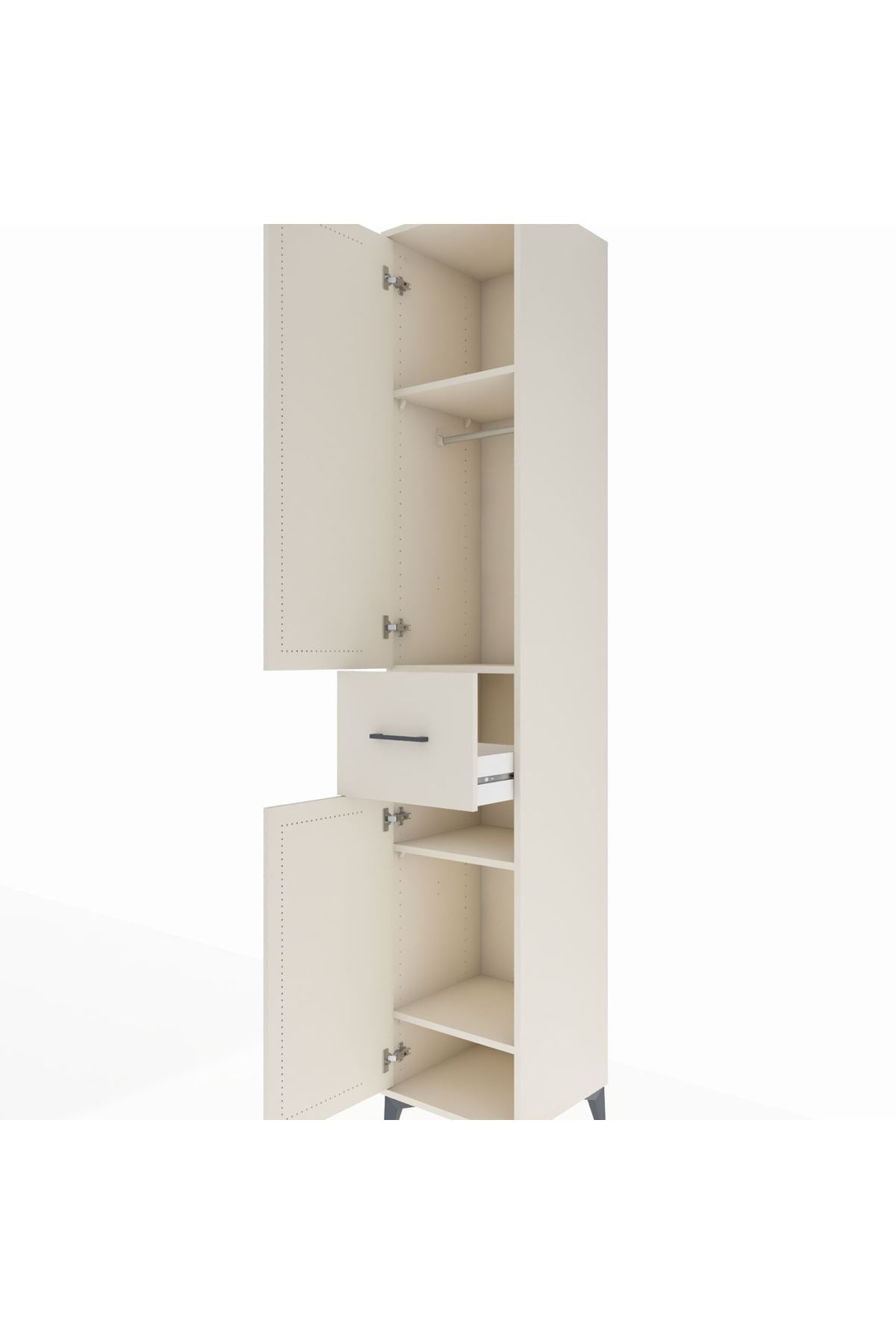 Hyperion Dolap 4 Raflı Tek Çekmeceli Tek Askılı 44x44x243 - S64M026V1B
