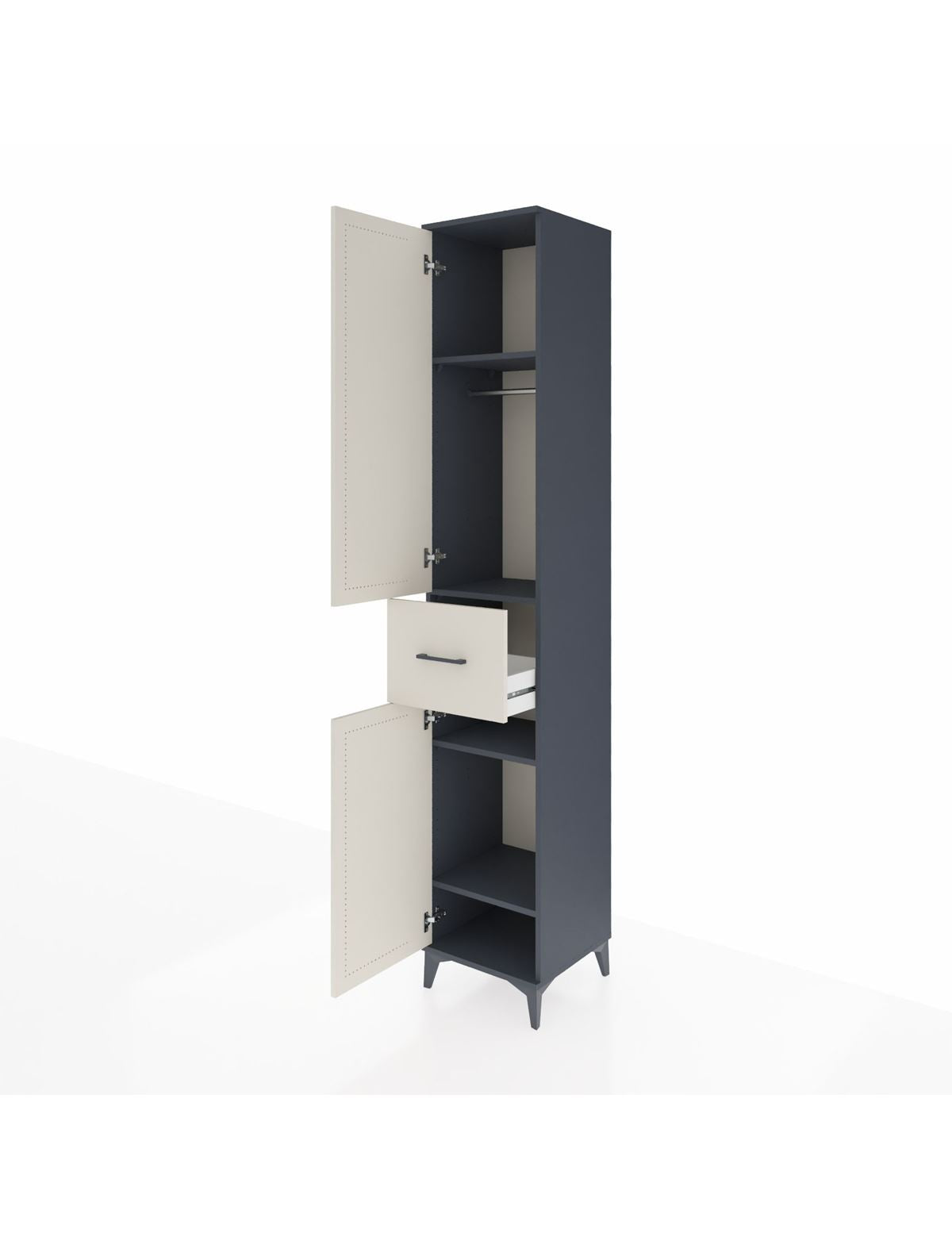 Hyperion Dolap 4 Raflı Tek Çekmeceli Tek Askılı 44x44x243 - S64M026V4B