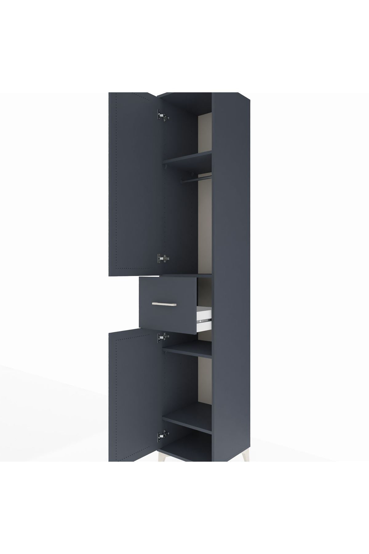 Hyperion Dolap 4 Raflı Tek Çekmeceli Tek Askılı 44x44x243 - S64M026V5B