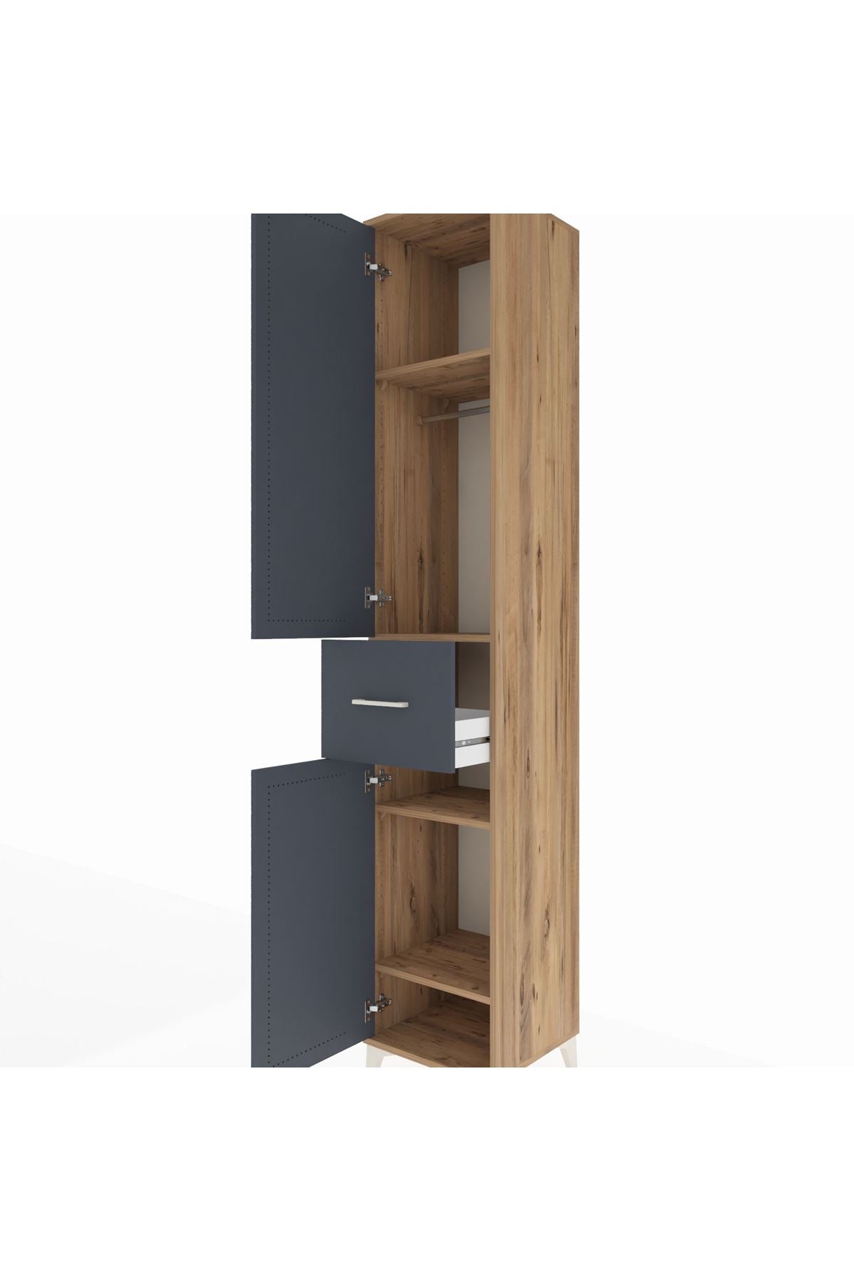 Hyperion Dolap 4 Raflı Tek Çekmeceli Tek Askılı 44x44x243 - S64M026V8B