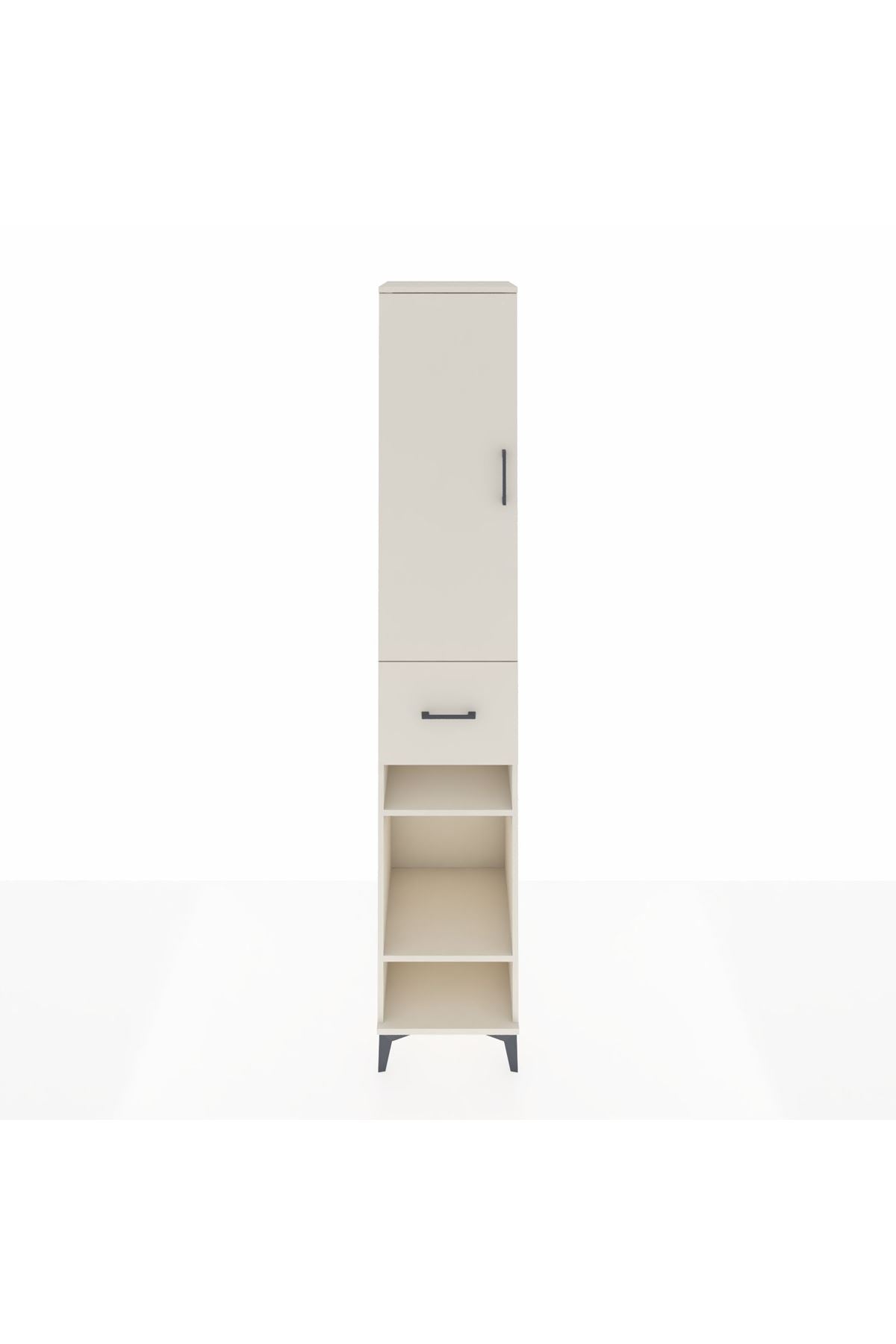 Hyperion Dolap 4 Raflı Tek Çekmeceli Tek Askılı 44x44x243 - S64M027V1B