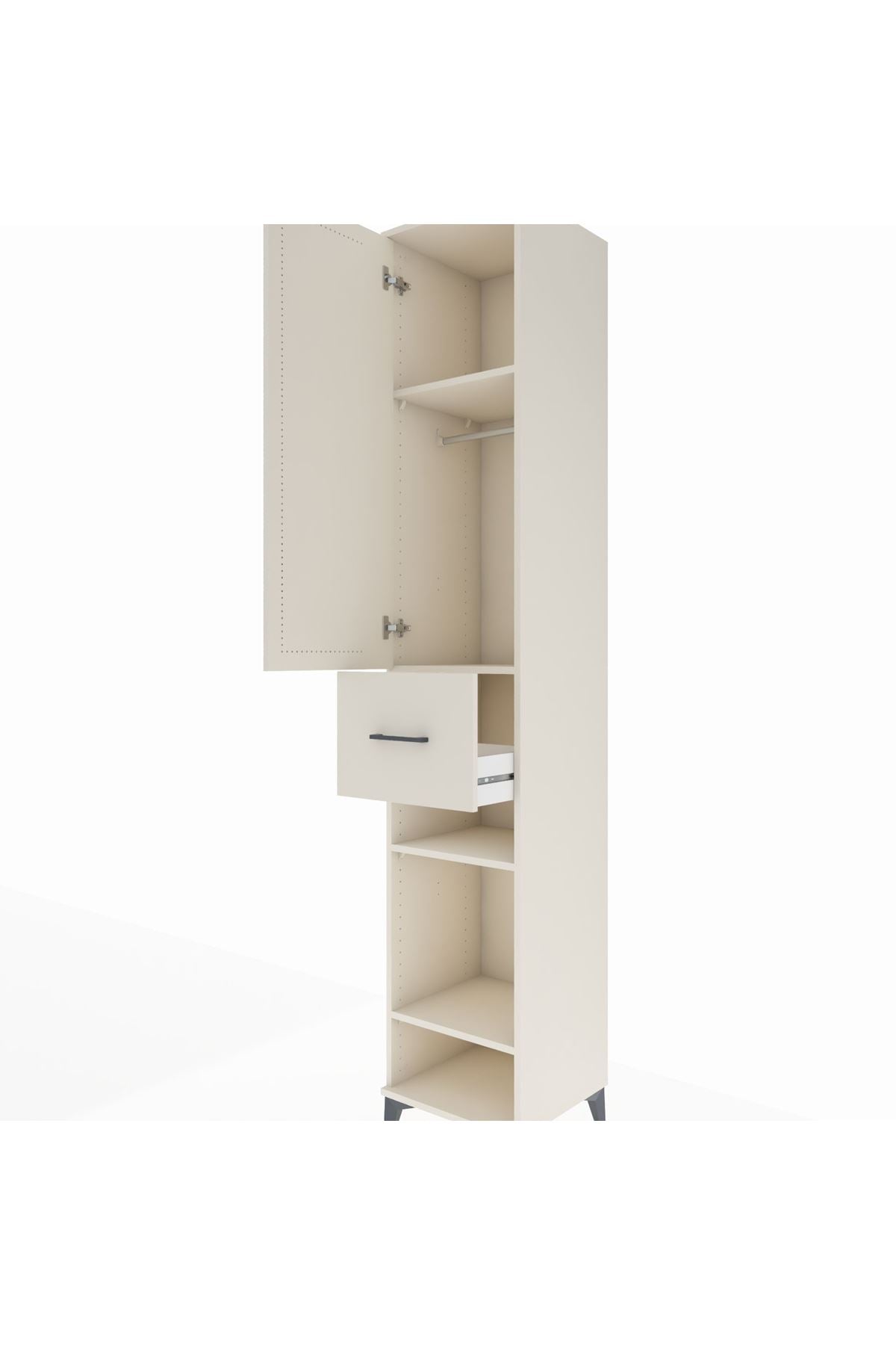 Hyperion Dolap 4 Raflı Tek Çekmeceli Tek Askılı 44x44x243 - S64M027V1B