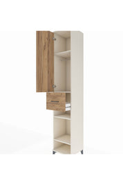 Hyperion Dolap 4 Raflı Tek Çekmeceli Tek Askılı 44x44x243 - S64M027V3B