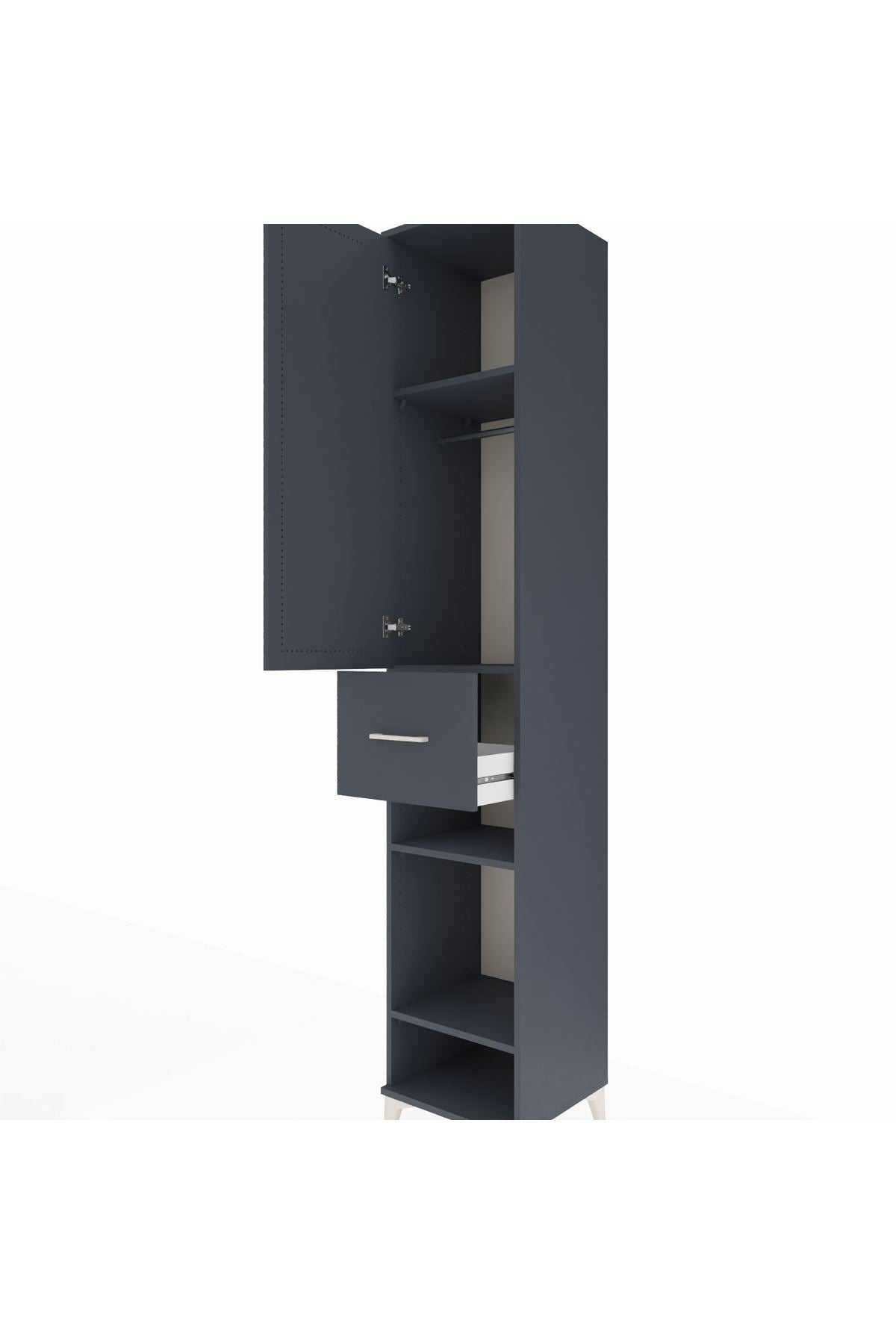 Hyperion Dolap 4 Raflı Tek Çekmeceli Tek Askılı 44x44x243 - S64M027V5B