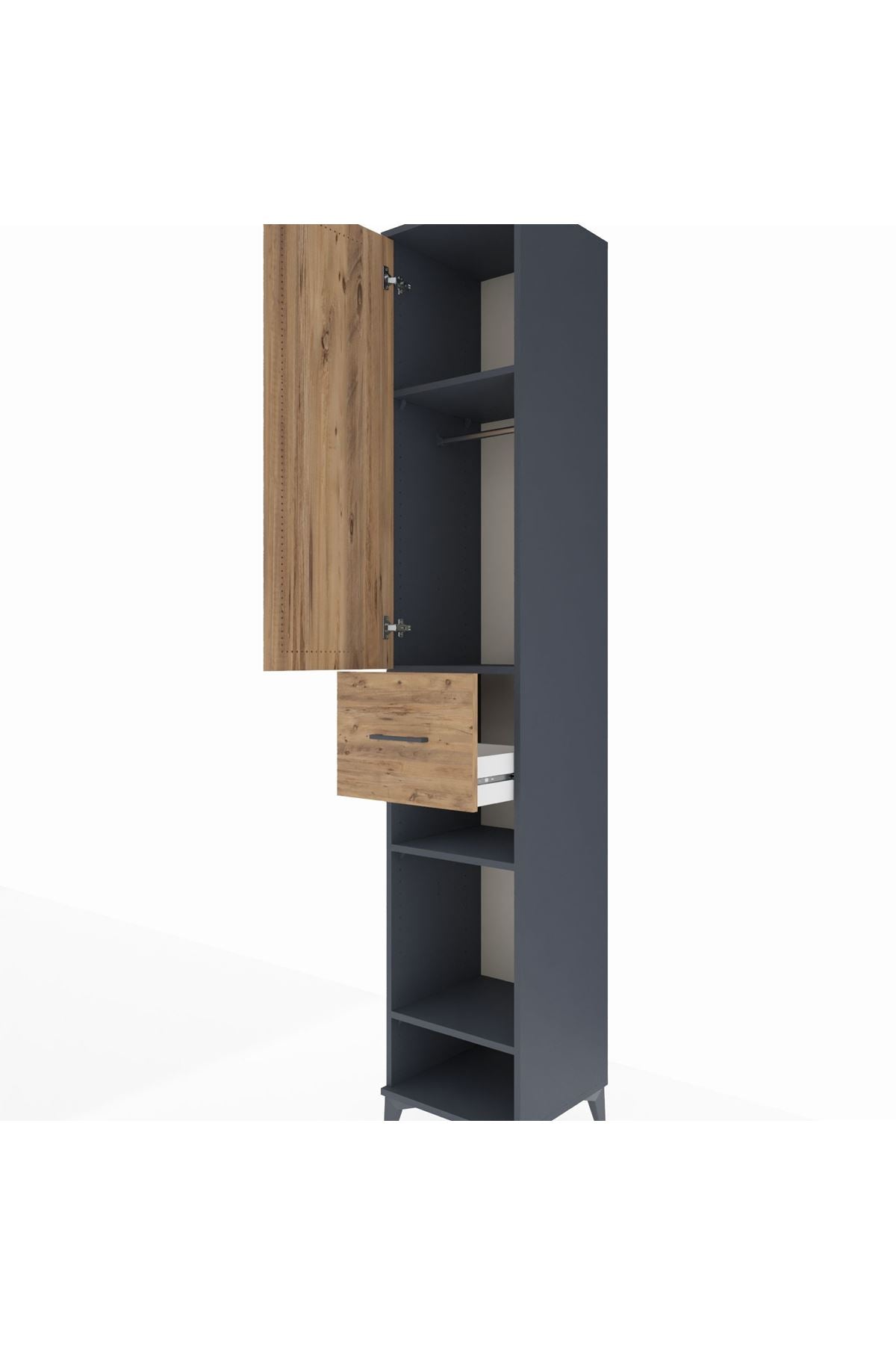 Hyperion Dolap 4 Raflı Tek Çekmeceli Tek Askılı 44x44x243 - S64M027V6B