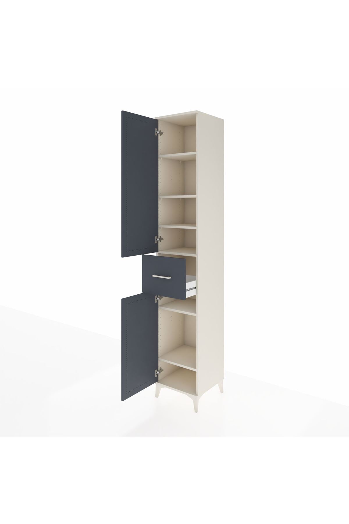 Hyperion Dolap 6 Raflı Tek Çekmeceli 2 Kapaklı 44x44x243 - S64M028V2B