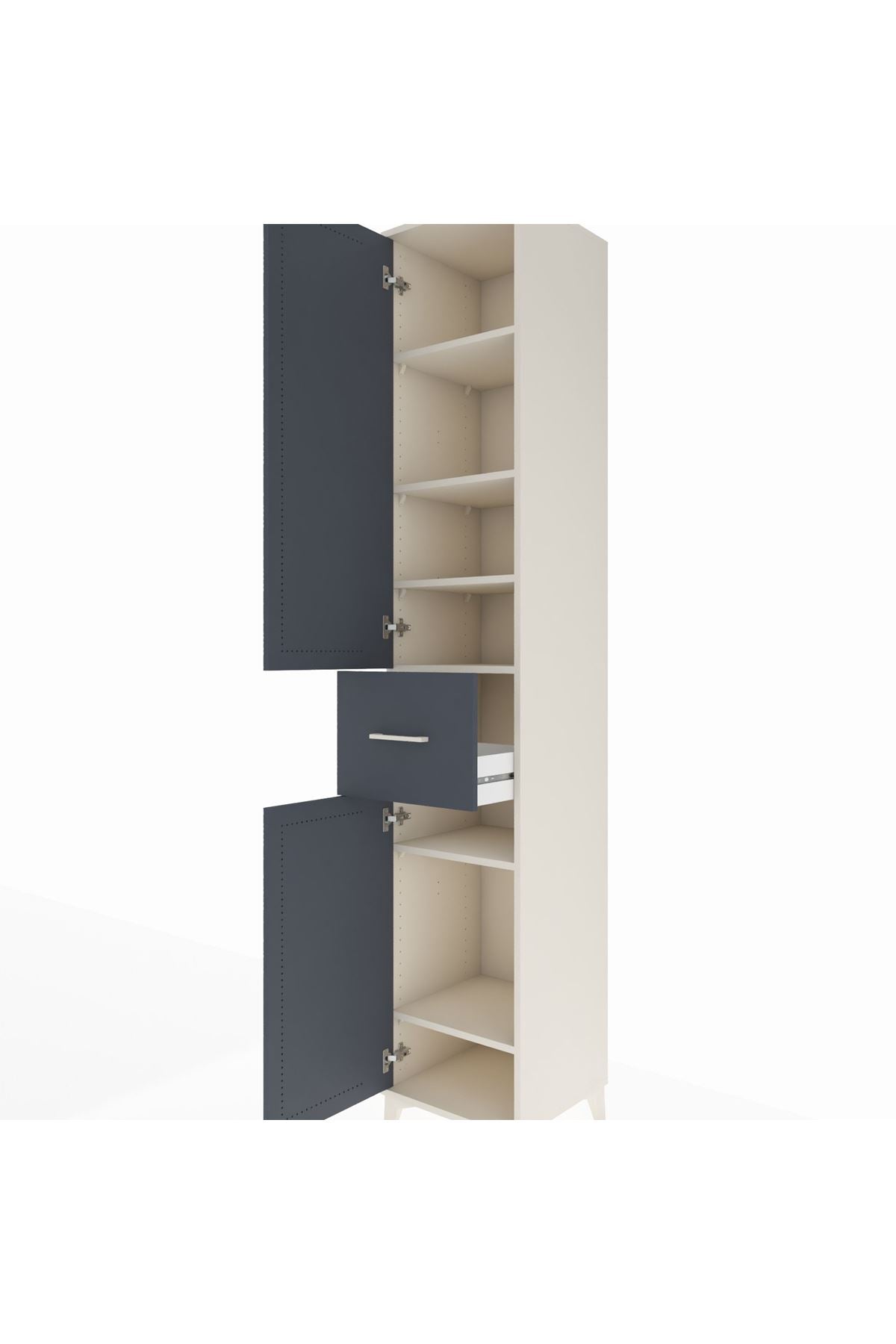 Hyperion Dolap 6 Raflı Tek Çekmeceli 2 Kapaklı 44x44x243 - S64M028V2B