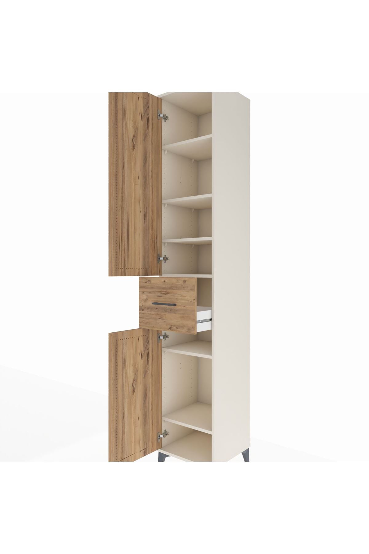 Hyperion Dolap 6 Raflı Tek Çekmeceli 2 Kapaklı 44x44x243 - S64M028V3B