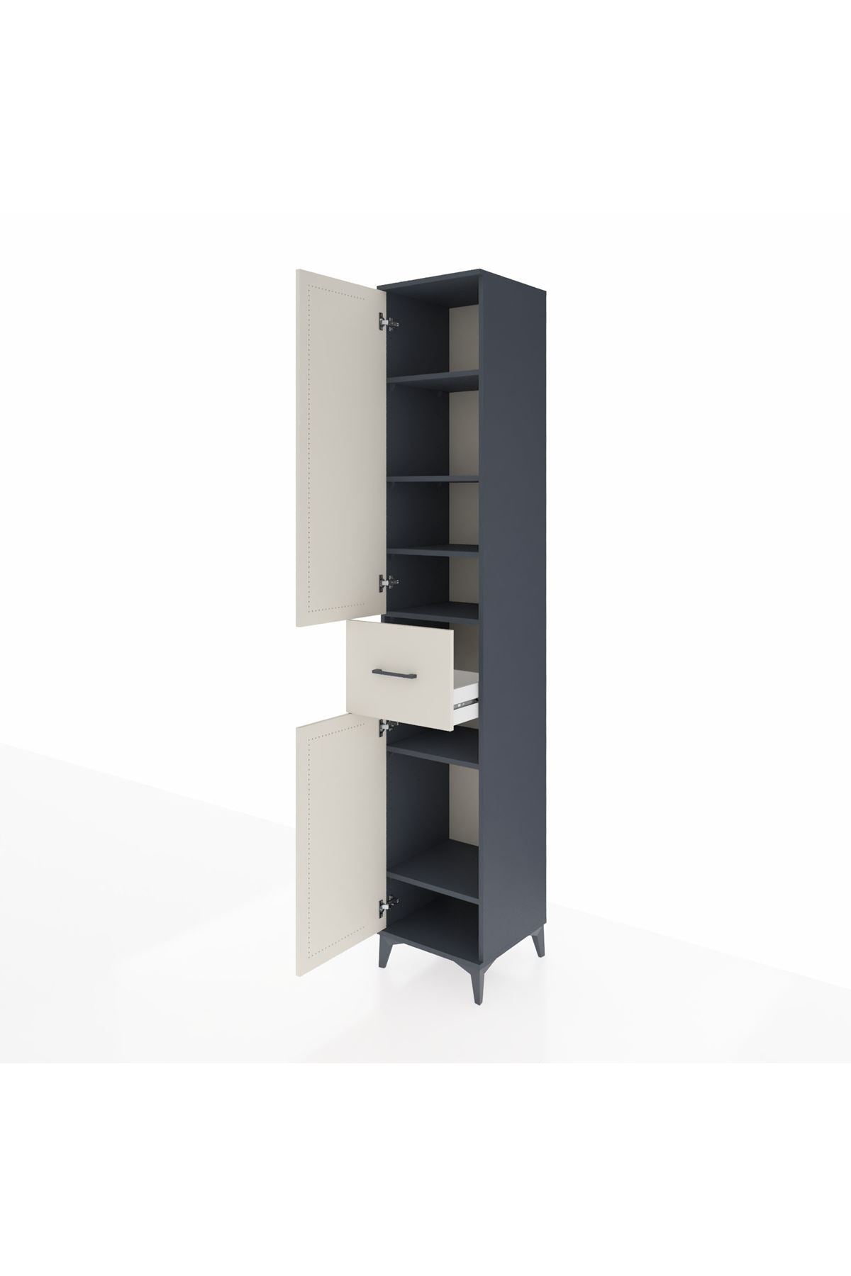 Hyperion Dolap 6 Raflı Tek Çekmeceli 2 Kapaklı 44x44x243 - S64M028V4B