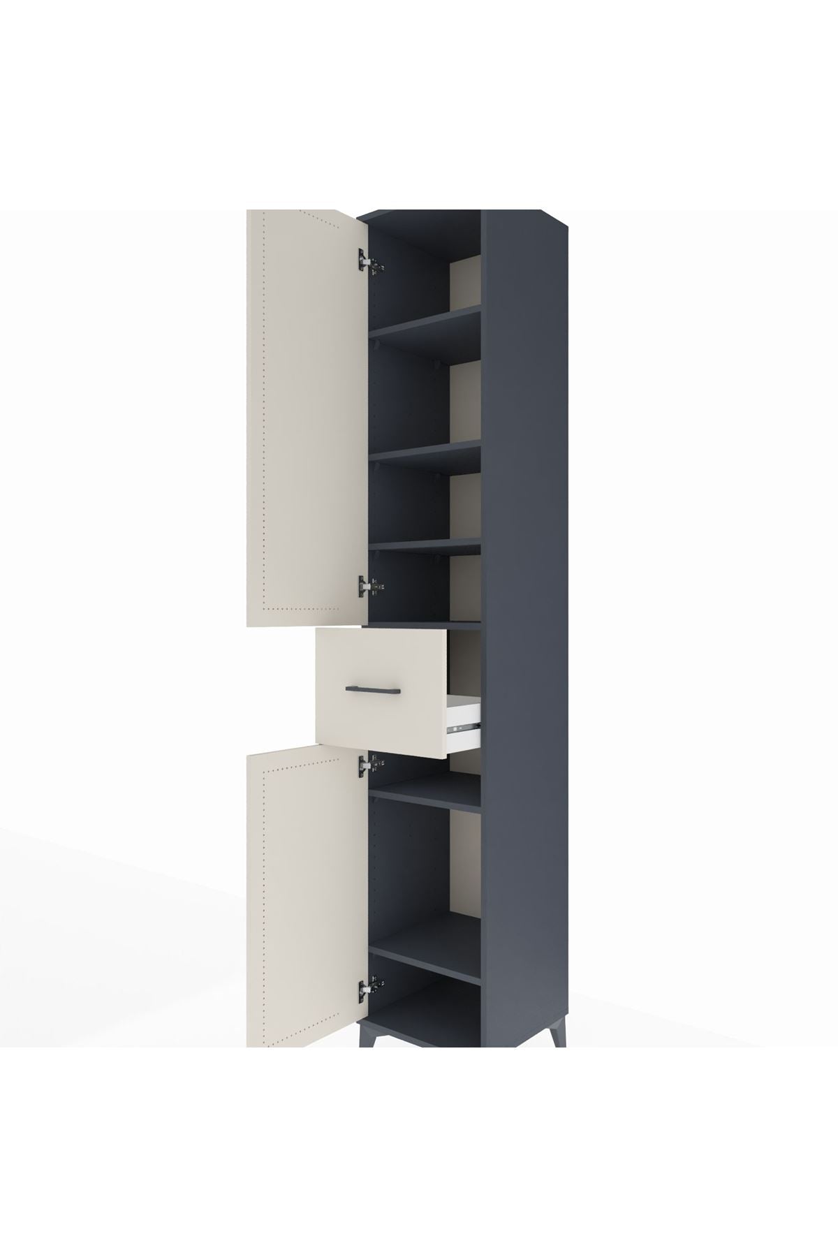 Hyperion Dolap 6 Raflı Tek Çekmeceli 2 Kapaklı 44x44x243 - S64M028V4B