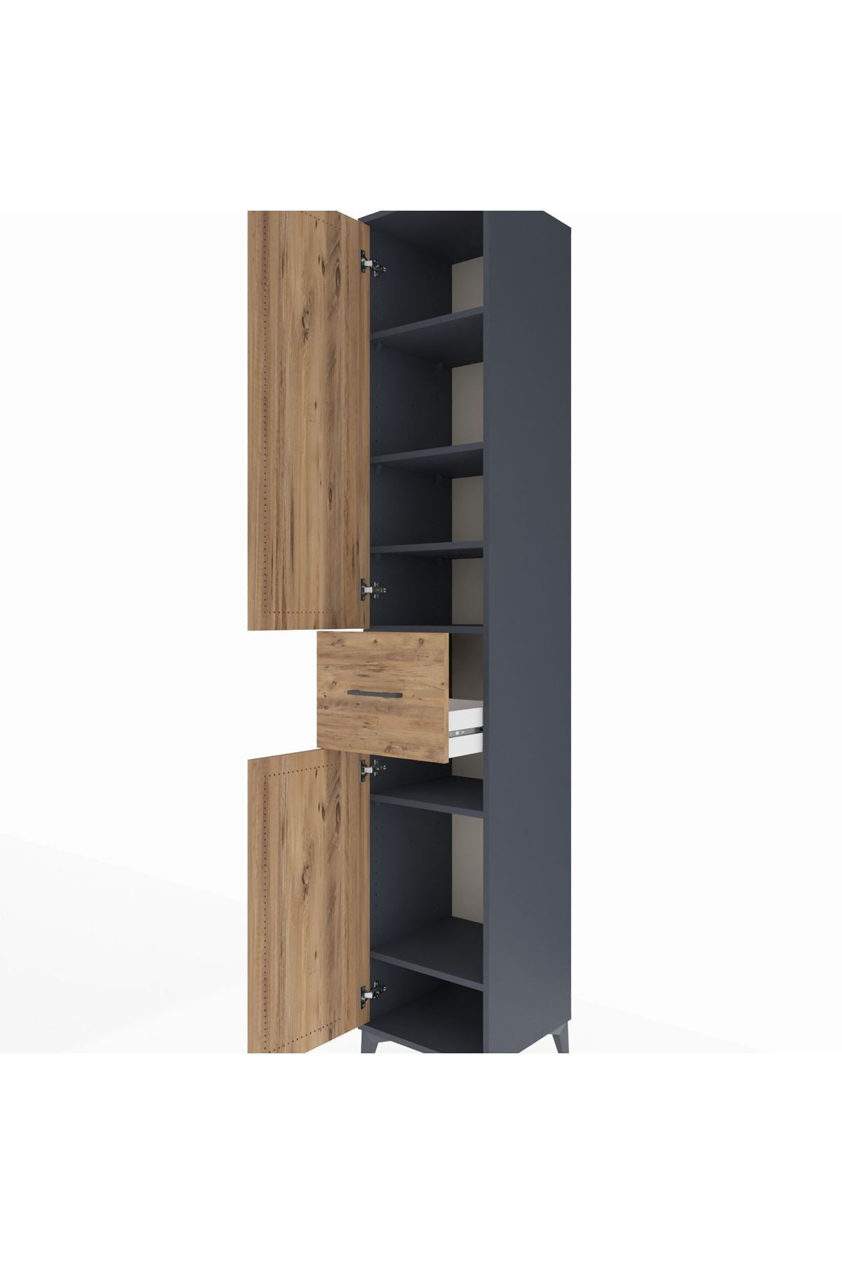 Hyperion Dolap 6 Raflı Tek Çekmeceli 2 Kapaklı 44x44x243 - S64M028V6B