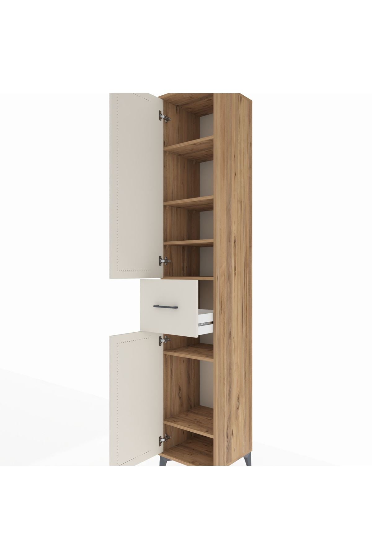Hyperion Dolap 6 Raflı Tek Çekmeceli 2 Kapaklı 44x44x243 - S64M028V7B
