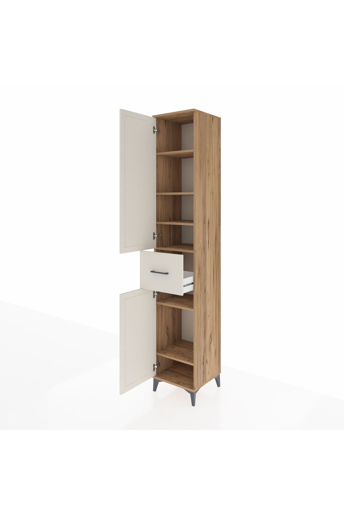 Hyperion Dolap 6 Raflı Tek Çekmeceli 2 Kapaklı 44x44x243 - S64M028V7B