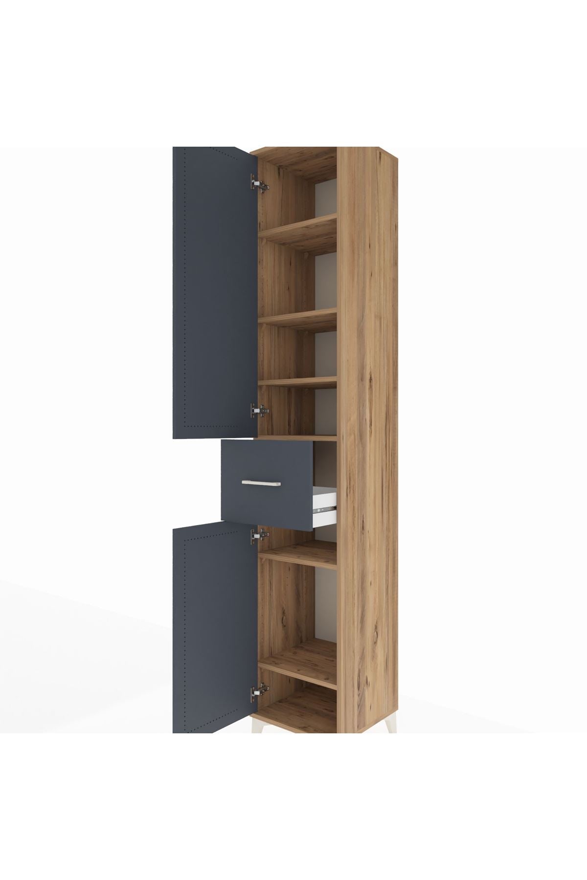 Hyperion Dolap 6 Raflı Tek Çekmeceli 2 Kapaklı 44x44x243 - S64M028V8B
