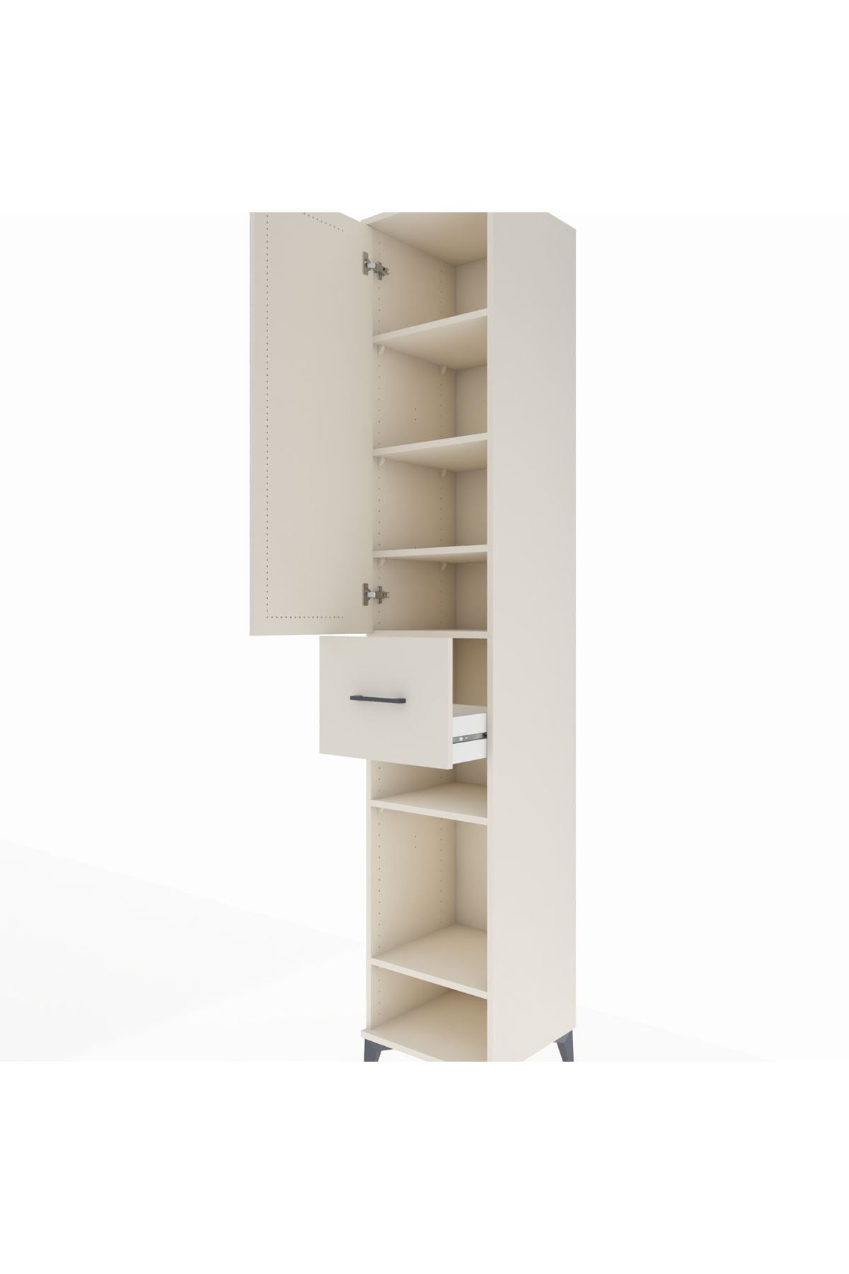 Hyperion Dolap 6 Raflı Tek Çekmeceli Tek Kapaklı 44x44x243 - S64M029V1B