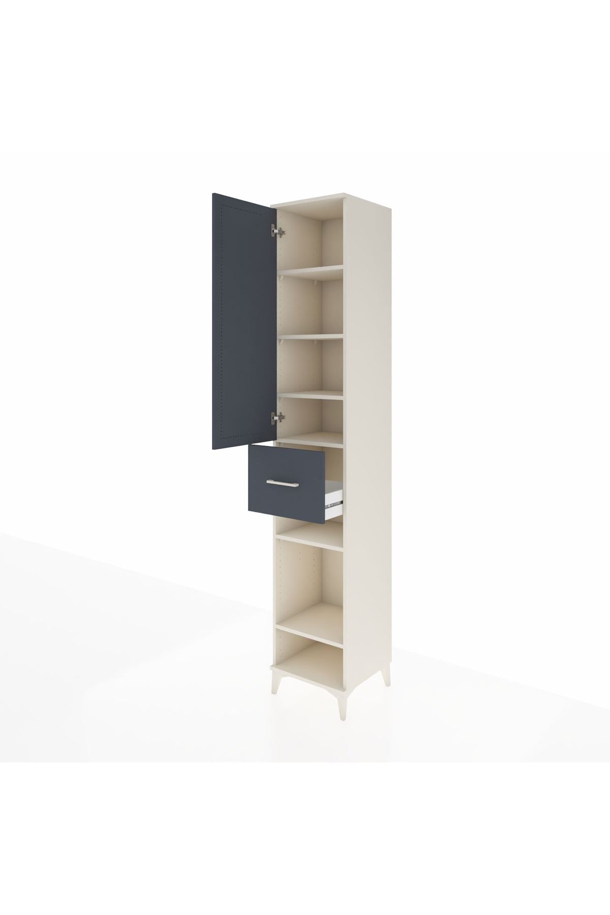 Hyperion Dolap 6 Raflı Tek Çekmeceli Tek Kapaklı 44x44x243 - S64M029V2B
