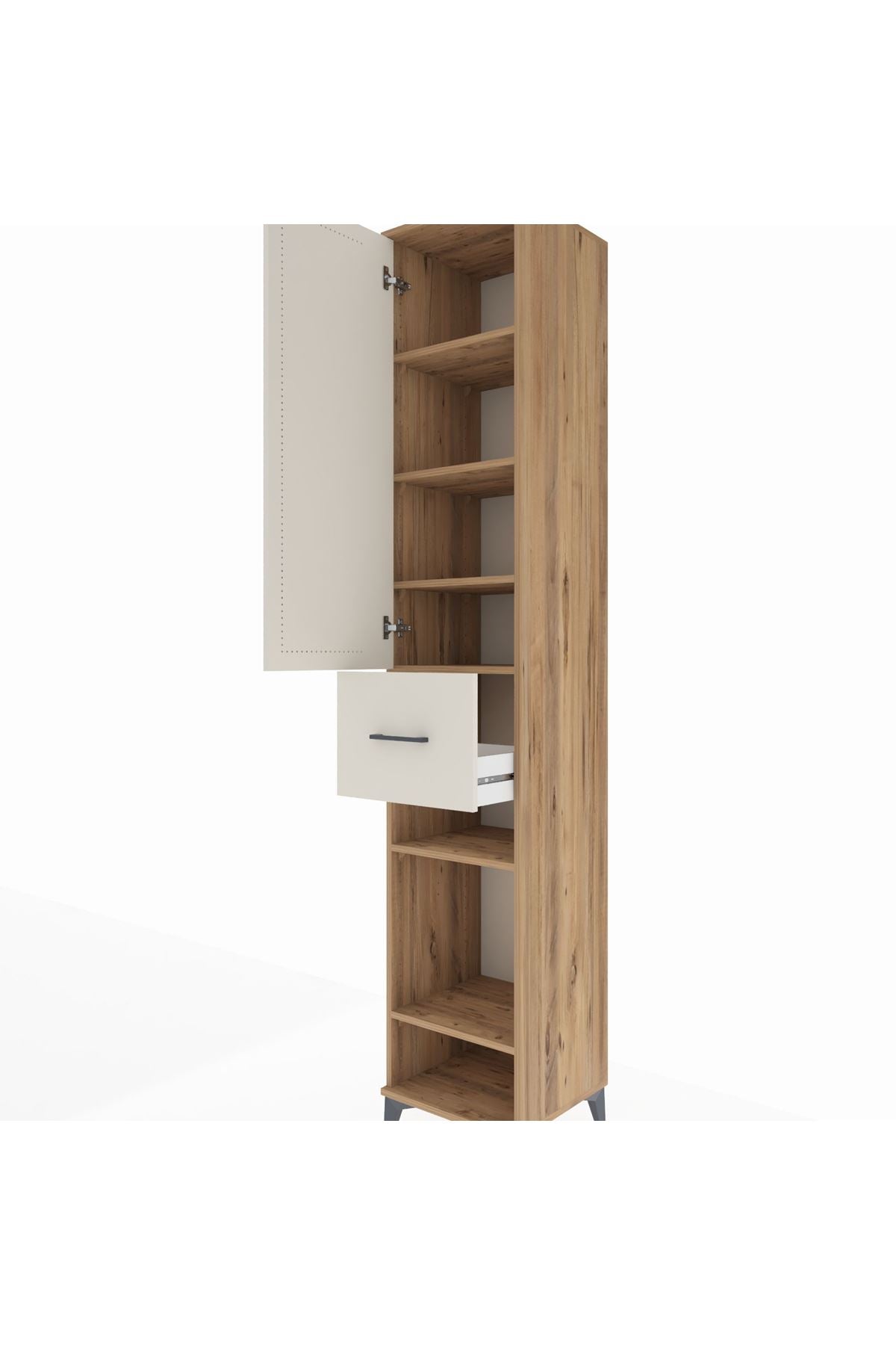 Hyperion Dolap 6 Raflı Tek Çekmeceli Tek Kapaklı 44x44x243 - S64M029V7B