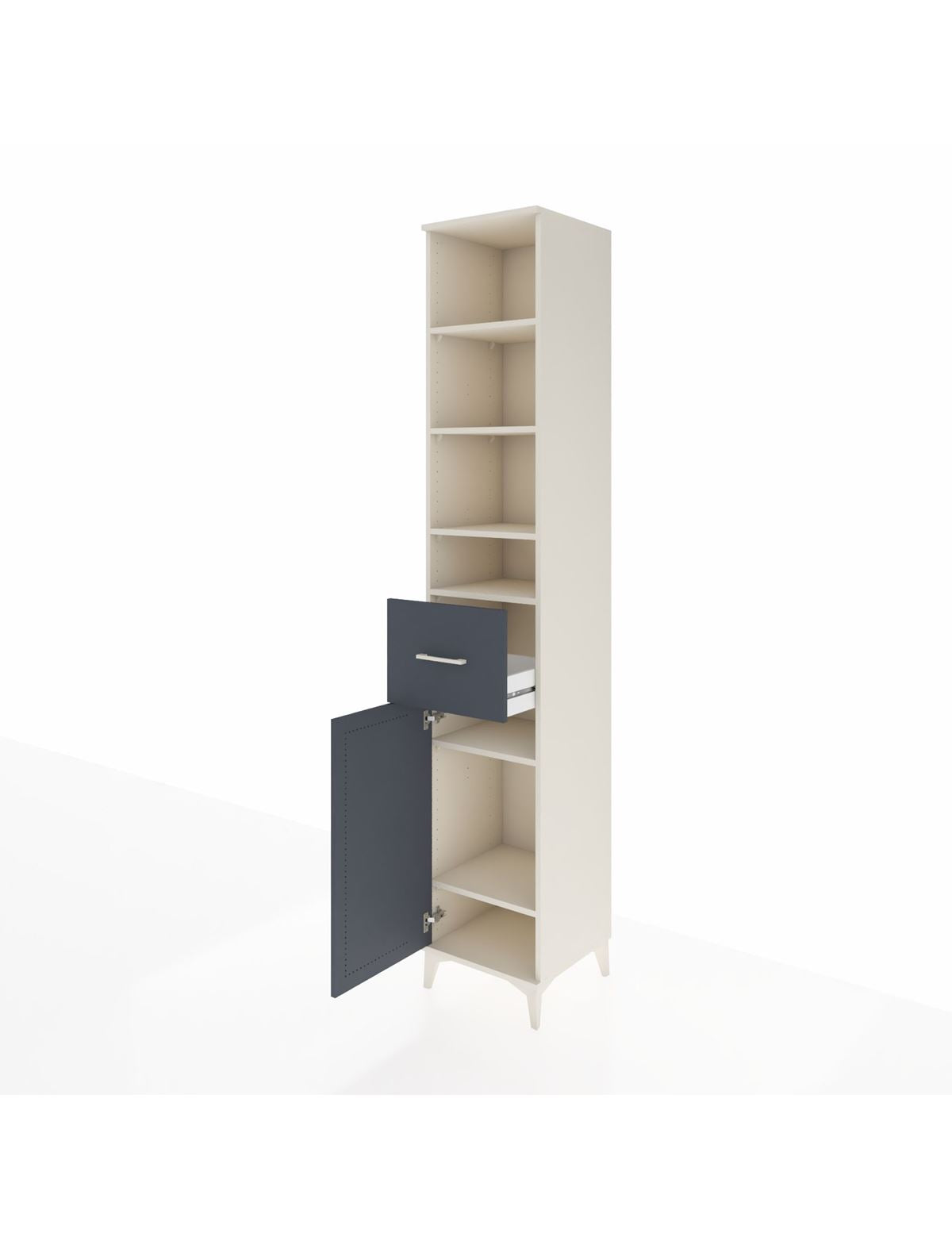 Hyperion Dolap 6 Raflı Tek Çekmeceli Tek Kapaklı 44x44x243 - S64M030V2B