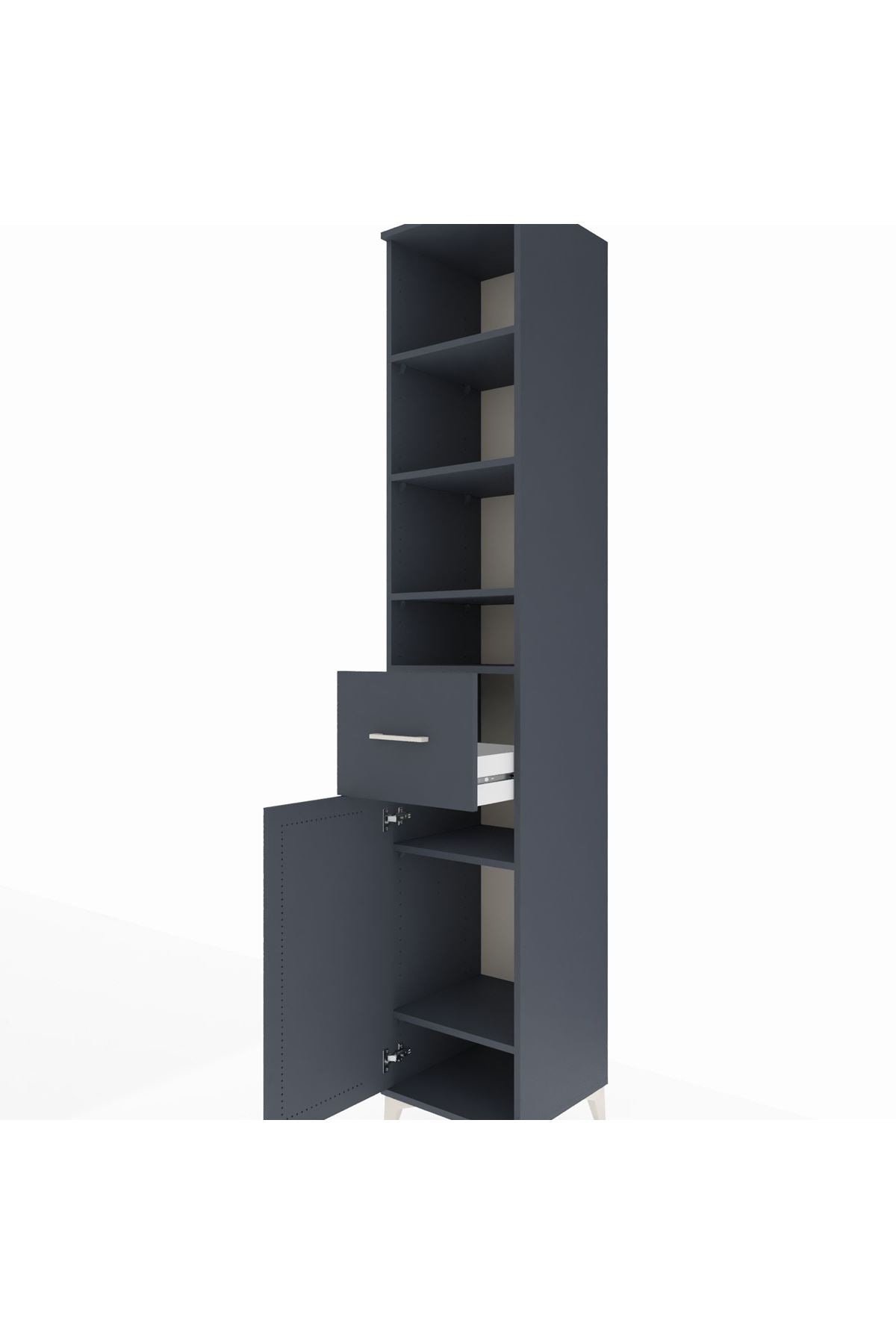 Hyperion Dolap 6 Raflı Tek Çekmeceli Tek Kapaklı 44x44x243 - S64M030V5B