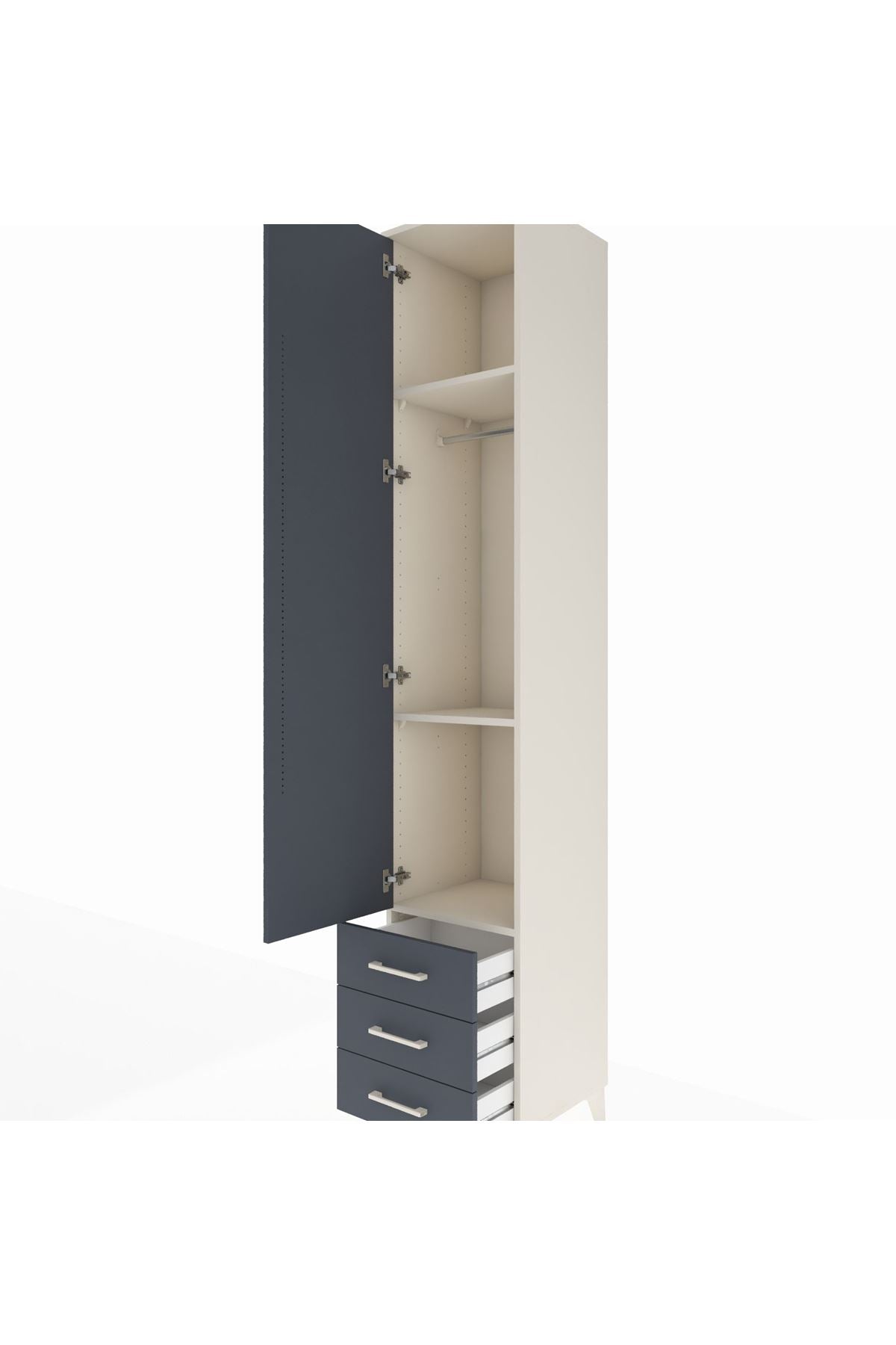 Hyperion Dolap 3 Raflı 3 Çekmeceli Tek Askılı 44x44x243 - S64M031V2B