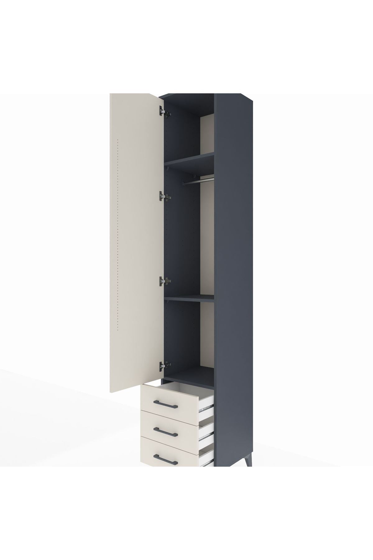 Hyperion Dolap 3 Raflı 3 Çekmeceli Tek Askılı 44x44x243 - S64M031V4B