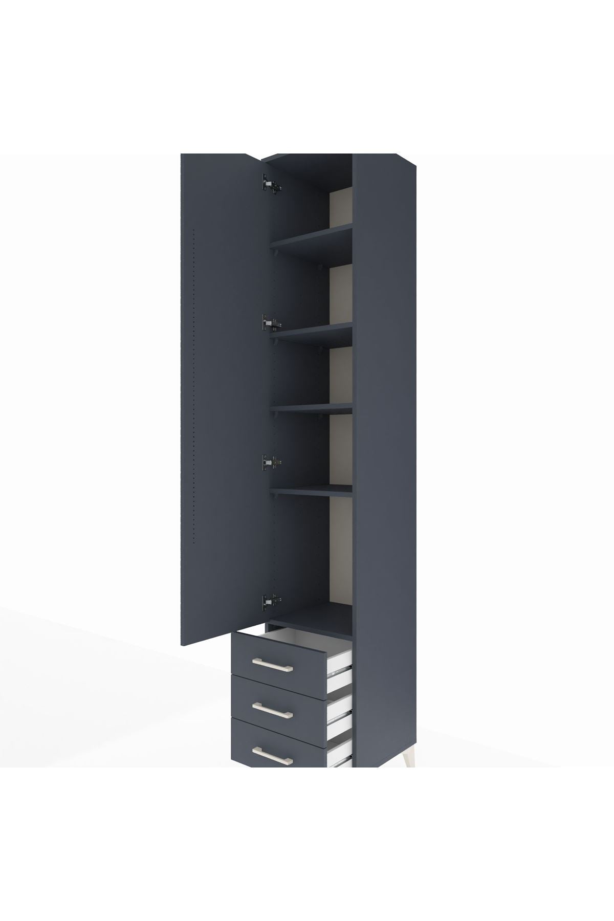 Hyperion Dolap 5 Raflı 3 Çekmeceli Tek Kapaklı 44x44x243 - S64M032V5B