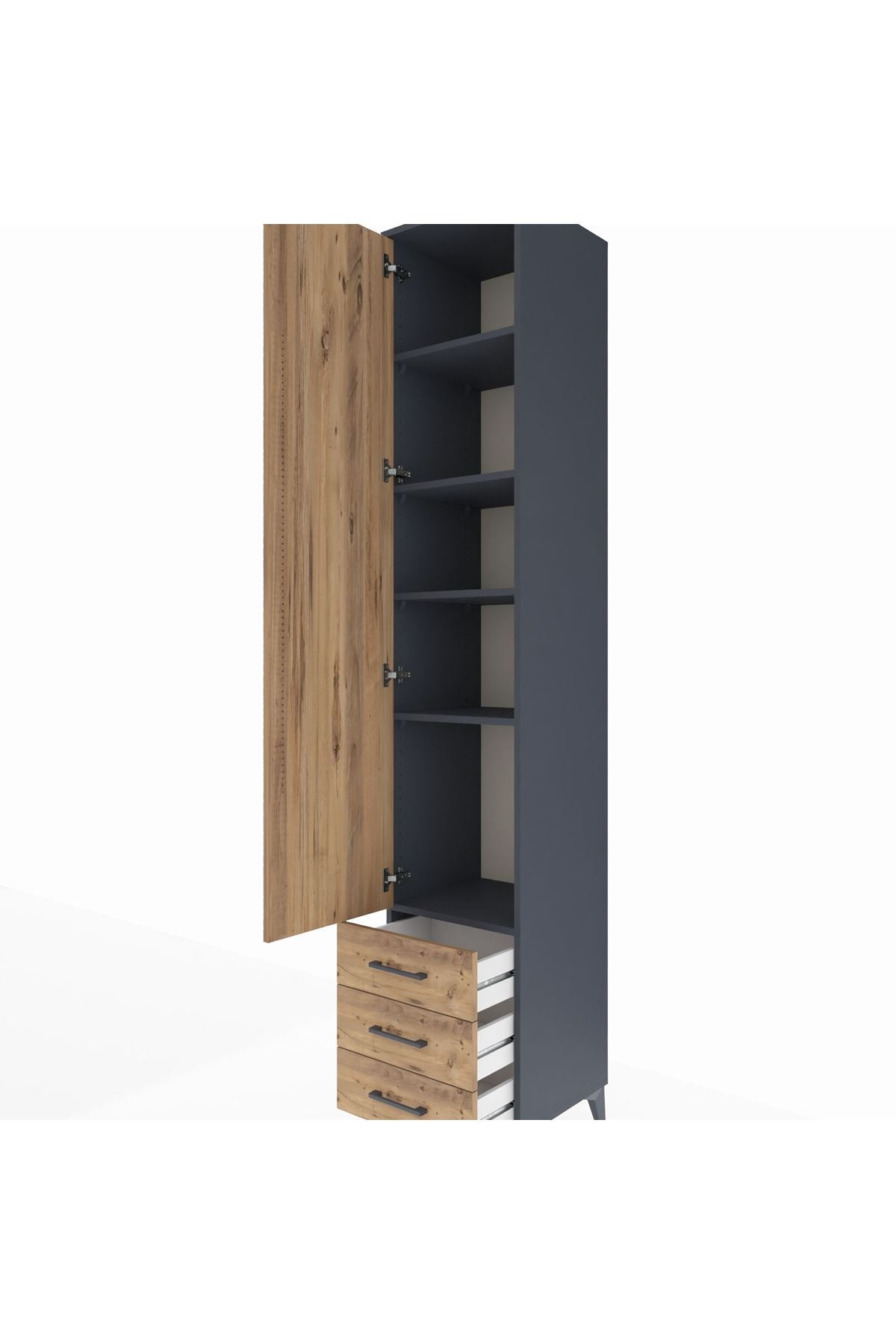 Hyperion Dolap 5 Raflı 3 Çekmeceli Tek Kapaklı 44x44x243 - S64M032V6B