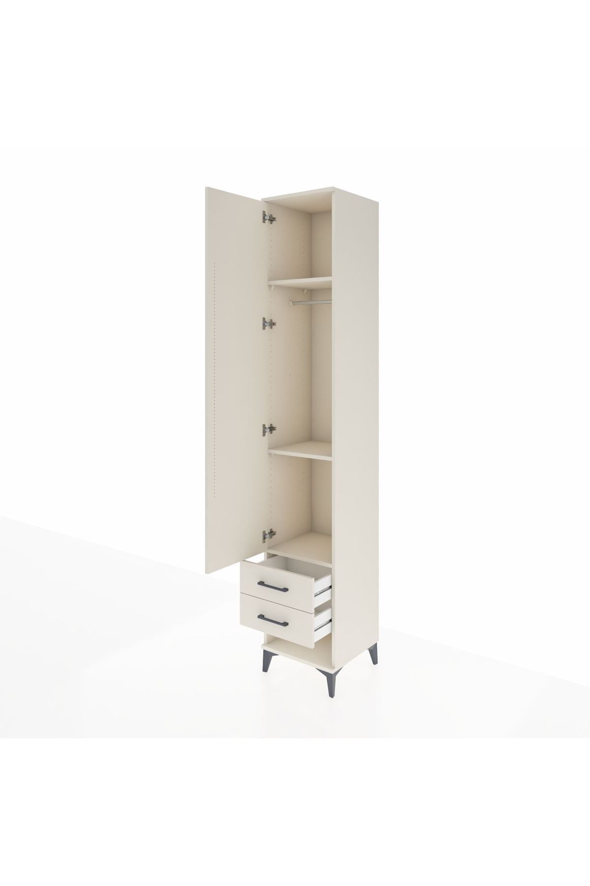 Hyperion Dolap 3 Raflı 2 Çekmeceli Tek Askılı 44x44x243 - S64M033V1B