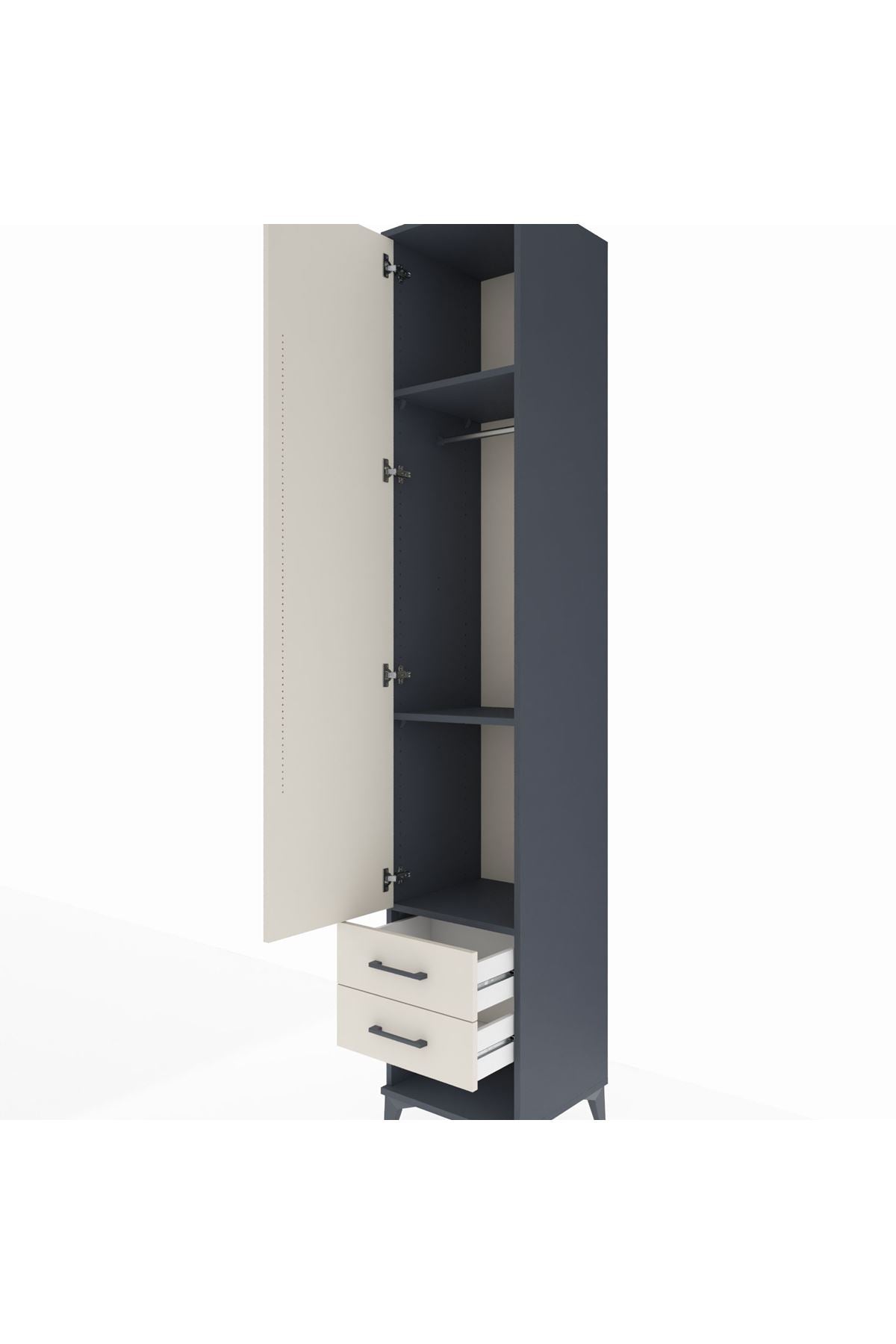 Hyperion Dolap 3 Raflı 2 Çekmeceli Tek Askılı 44x44x243 - S64M033V4B
