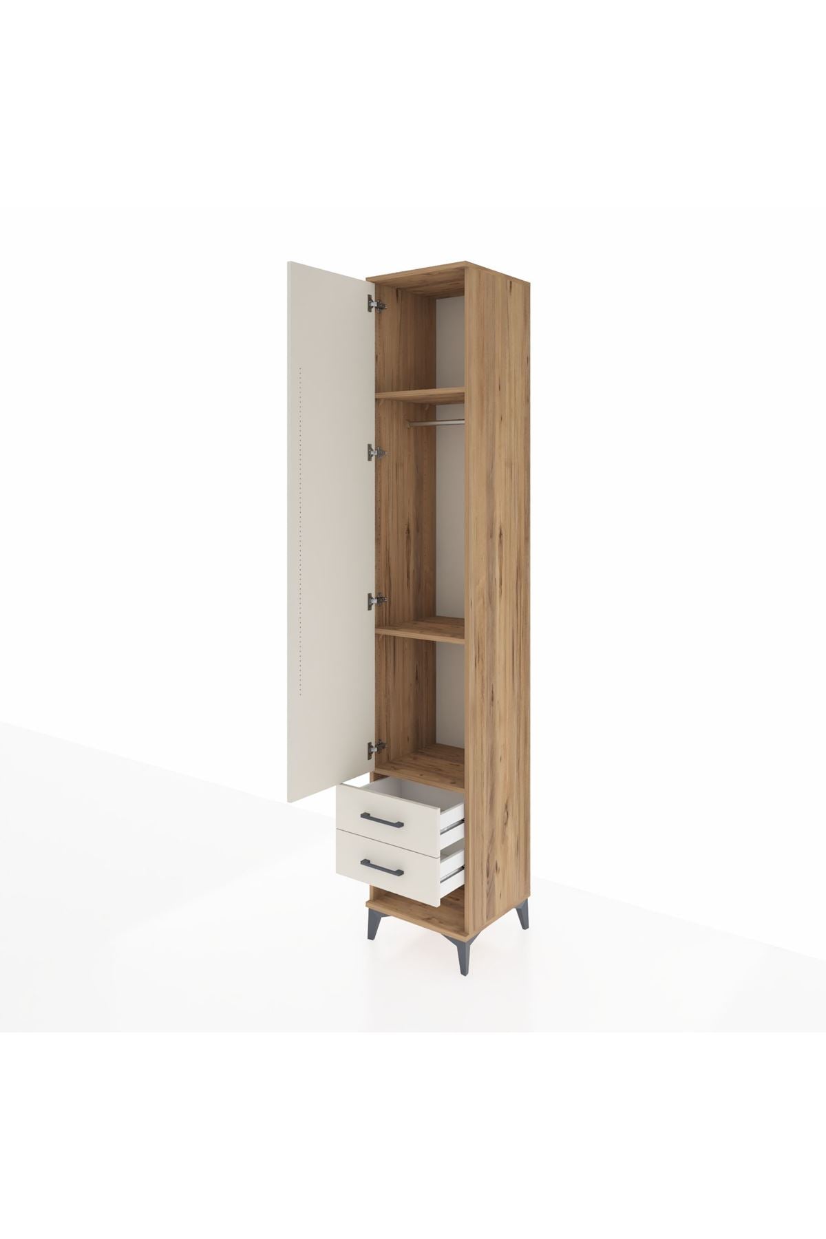 Hyperion Dolap 3 Raflı 2 Çekmeceli Tek Askılı 44x44x243 - S64M033V7B