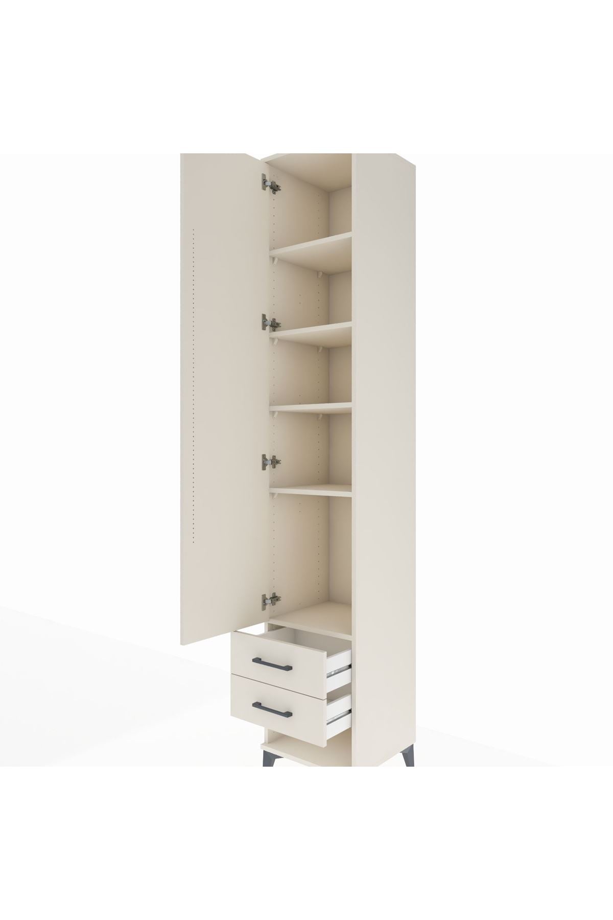 Hyperion Dolap 5 Raflı 2 Çekmeceli Tek Kapaklı 44x44x243 - S64M034V1B