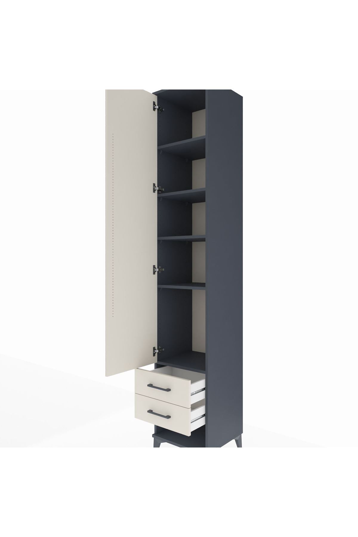 Hyperion Dolap 5 Raflı 2 Çekmeceli Tek Kapaklı 44x44x243 - S64M034V4B