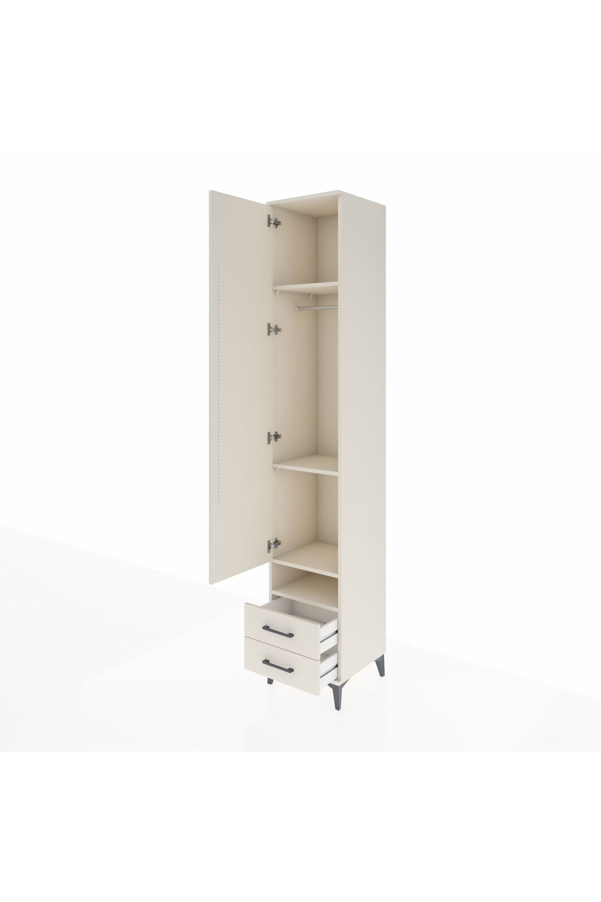 Hyperion Dolap 4 Raflı 2 Çekmeceli Tek Askılı 44x44x243 - S64M035V1B