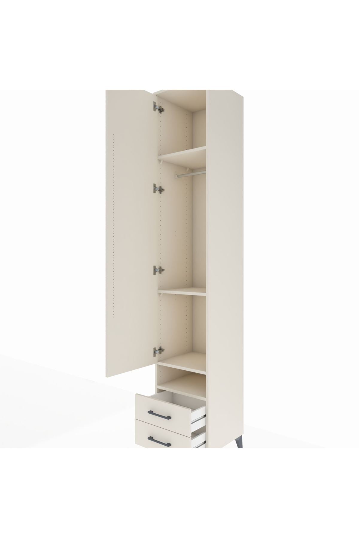 Hyperion Dolap 4 Raflı 2 Çekmeceli Tek Askılı 44x44x243 - S64M035V1B