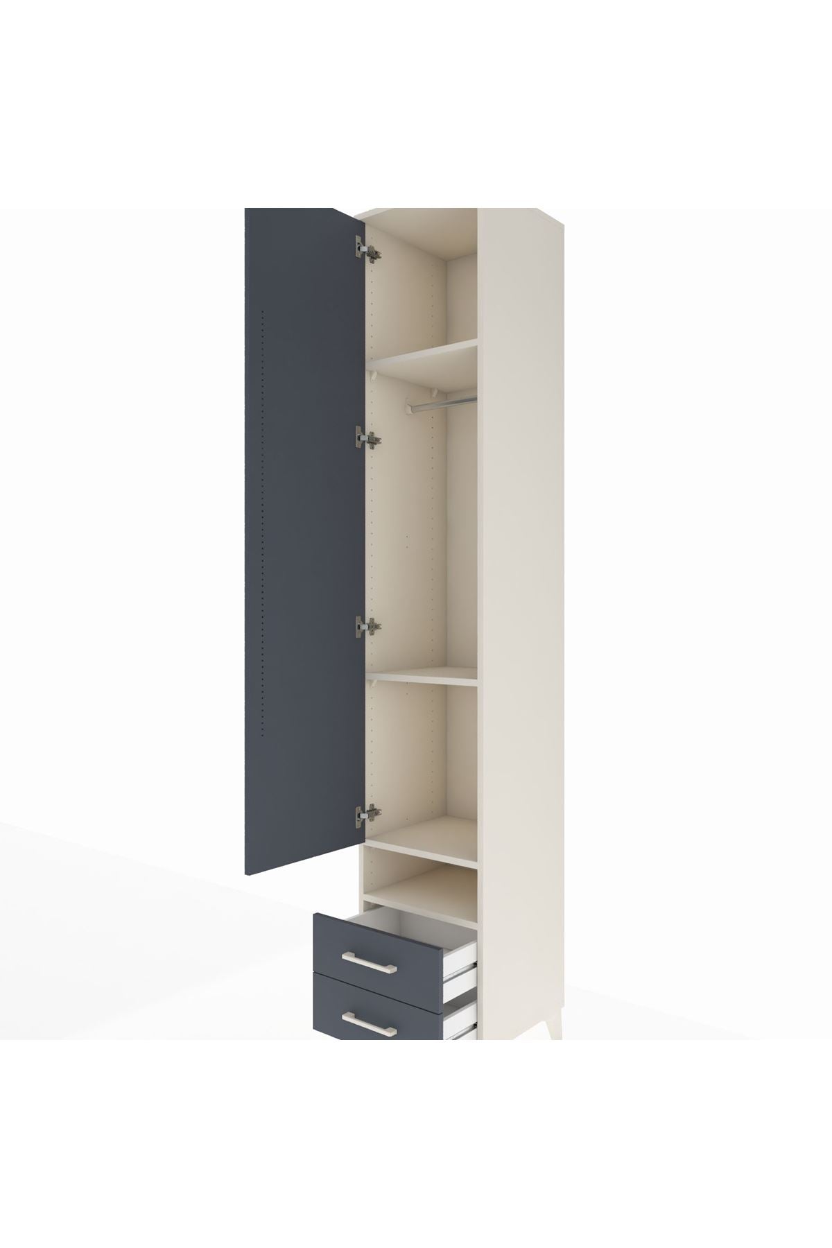 Hyperion Dolap 4 Raflı 2 Çekmeceli Tek Askılı 44x44x243 - S64M035V2B
