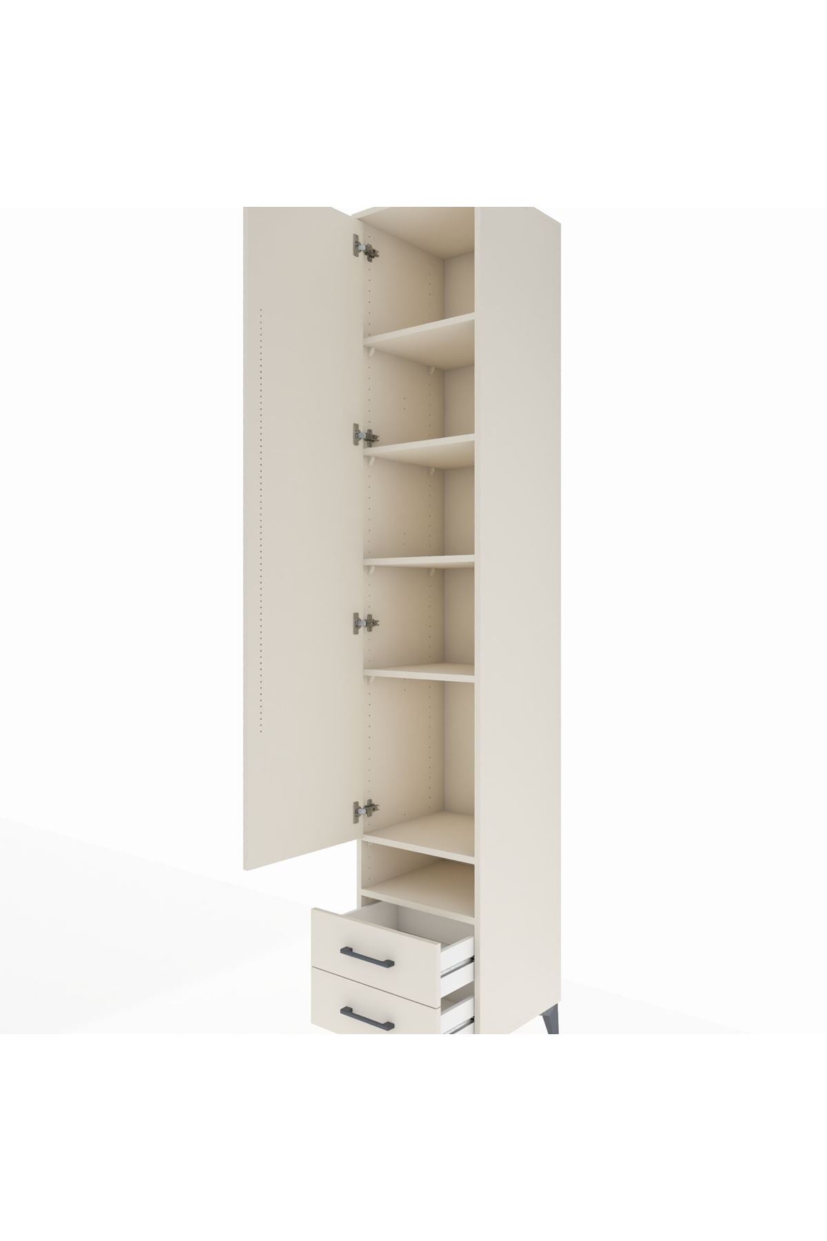 Hyperion Dolap 6 Raflı 2 Çekmeceli Tek Kapaklı 44x44x243 - S64M036V1B