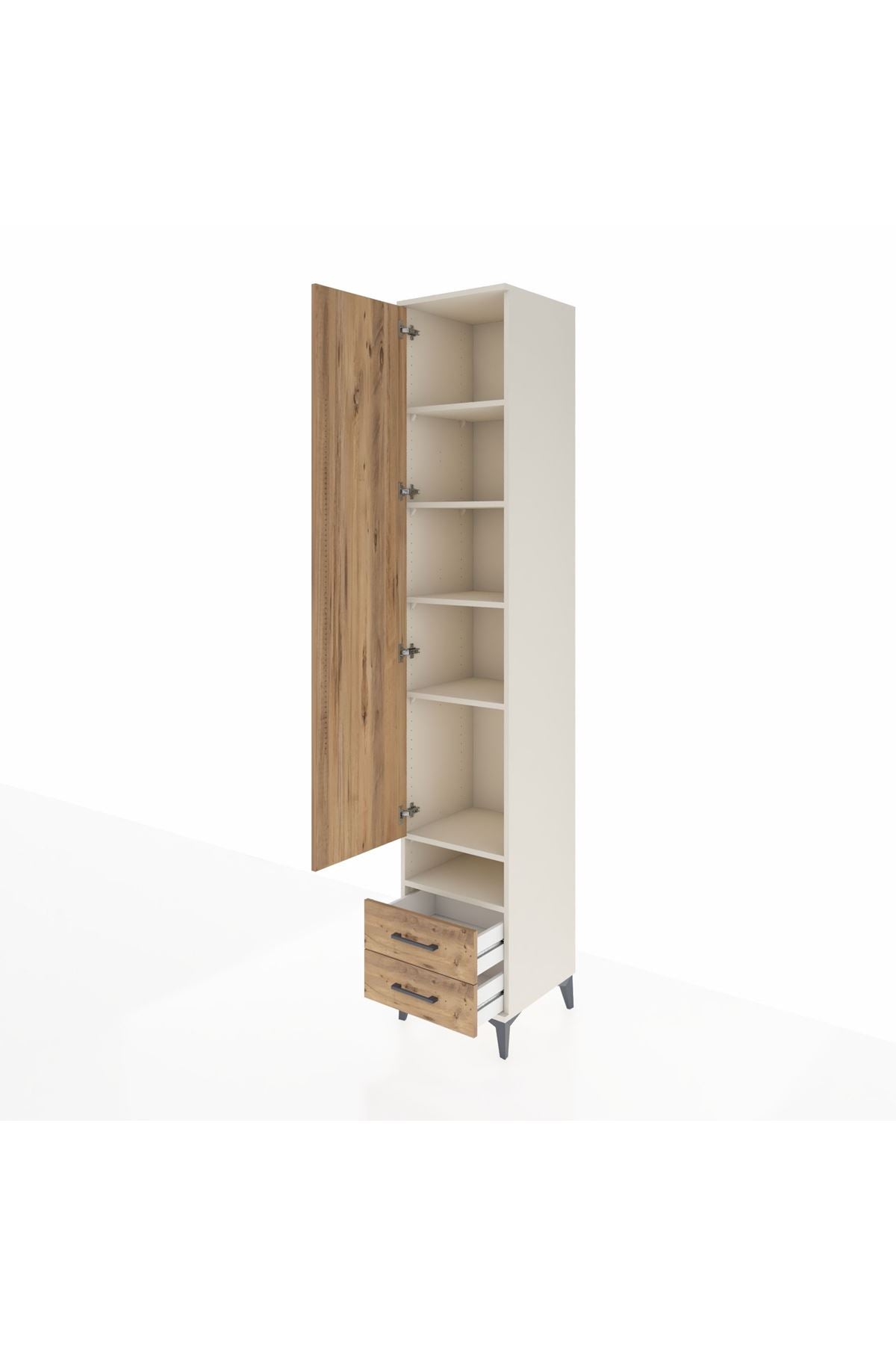 Hyperion Dolap 6 Raflı 2 Çekmeceli Tek Kapaklı 44x44x243 - S64M036V3B