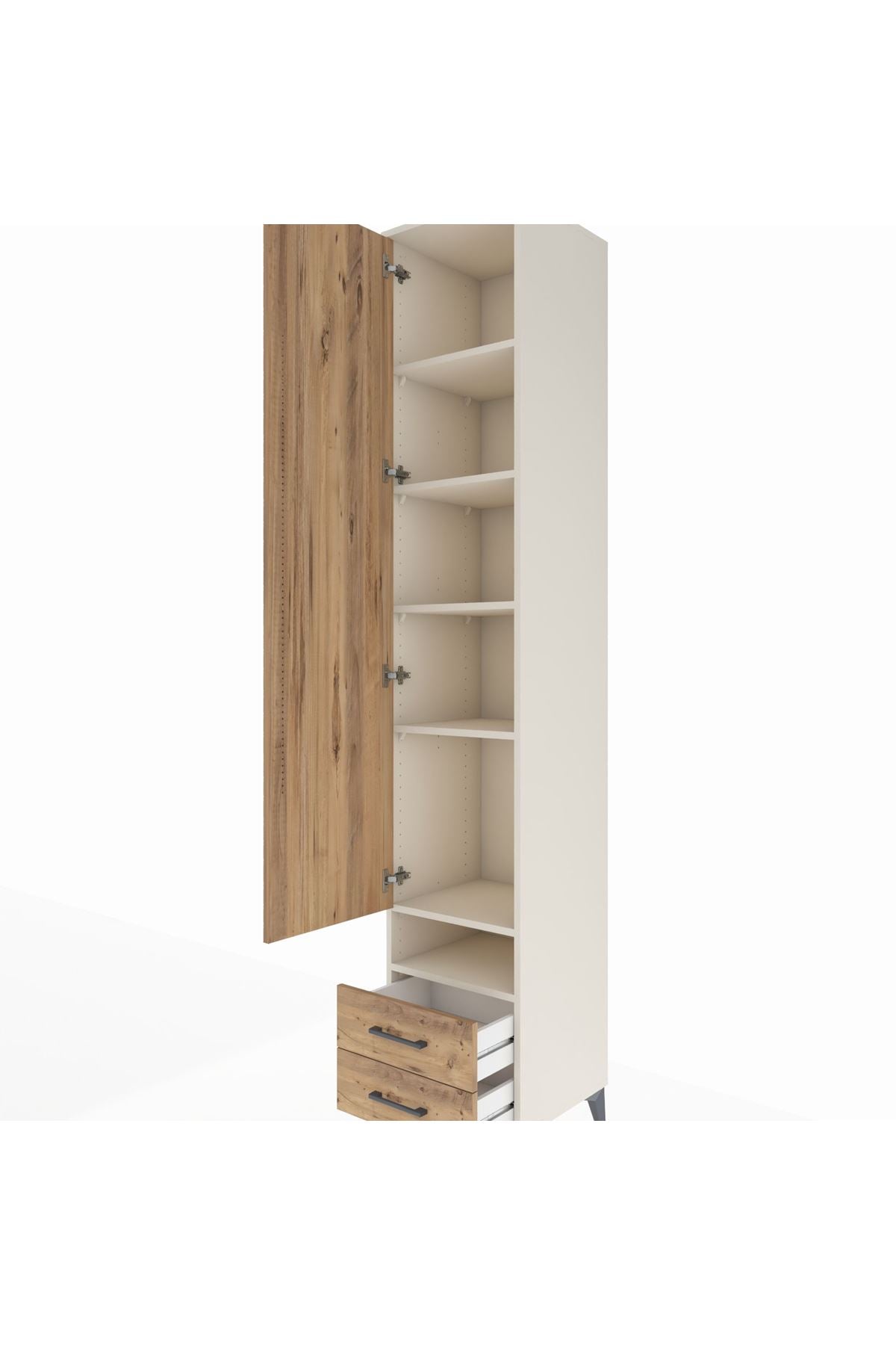 Hyperion Dolap 6 Raflı 2 Çekmeceli Tek Kapaklı 44x44x243 - S64M036V3B