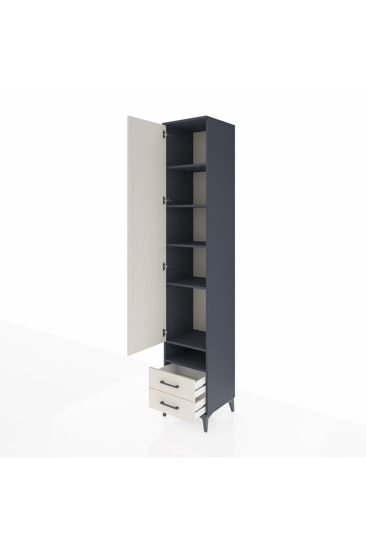 Hyperion Dolap 6 Raflı 2 Çekmeceli Tek Kapaklı 44x44x243 - S64M036V4B